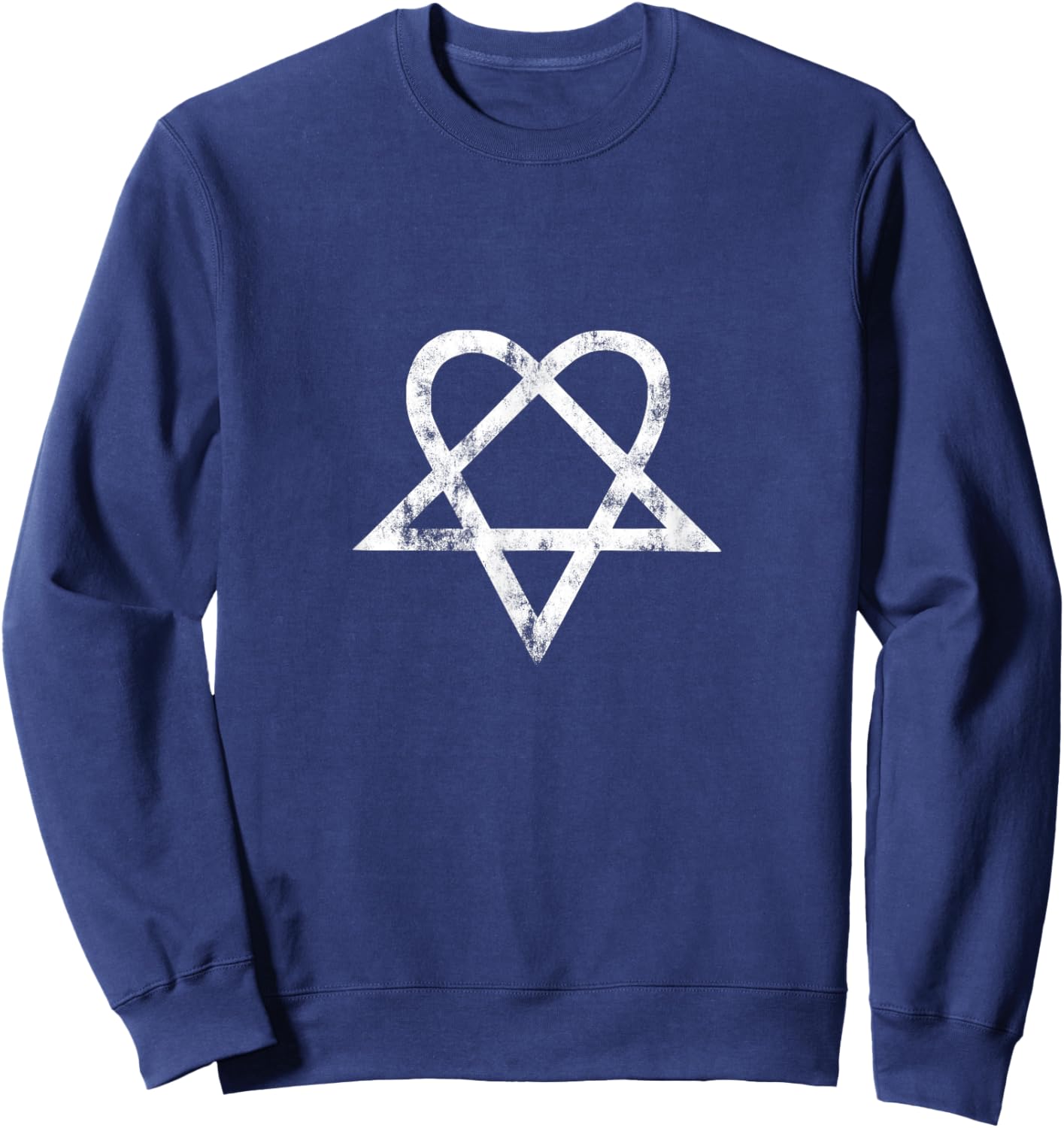 Opium Heart Pentagram Streetwear Sweatshirt - Sweatshirt | Navy