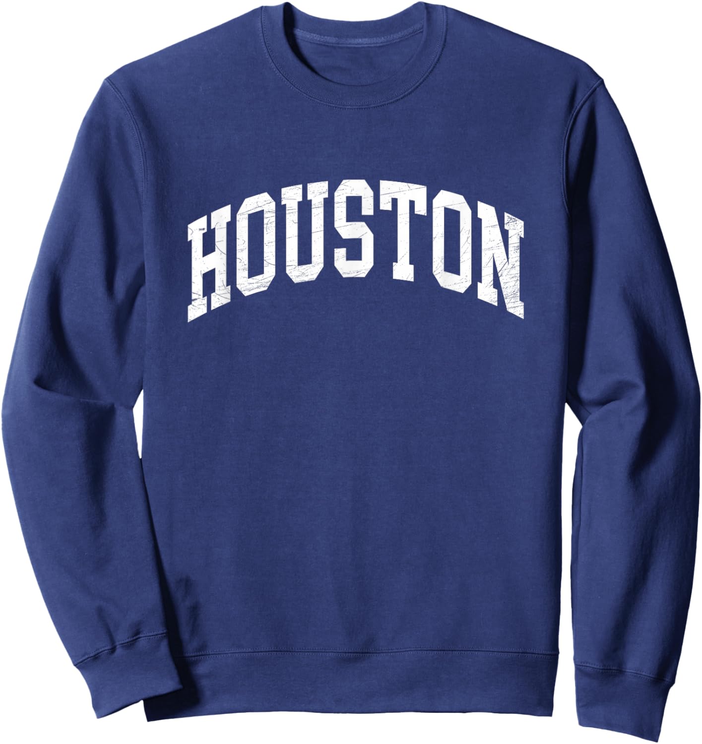 Houston - Texas -Distressed / Worn Design - Classic Sweatshirt - Sweatshirt | Navy