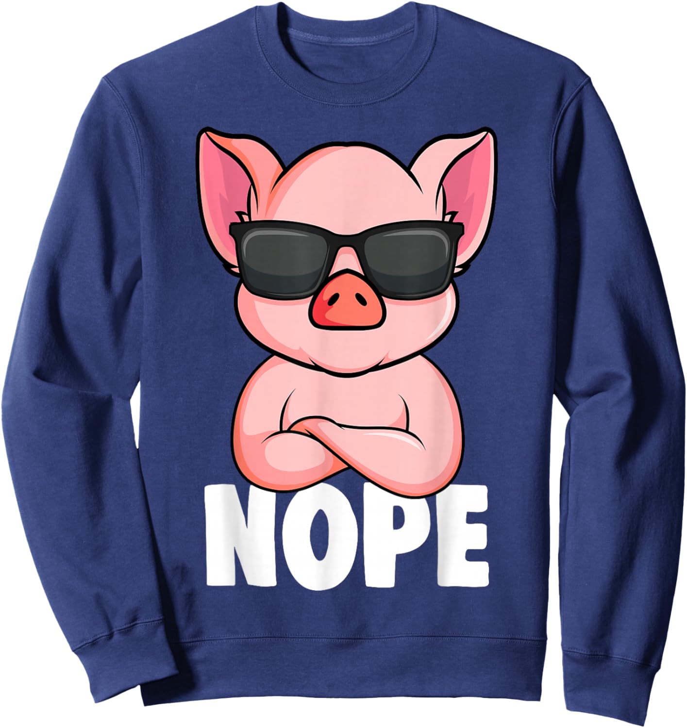 Pigs Nope Pig Children Girls Pig Sweatshirt - Sweatshirt | Navy