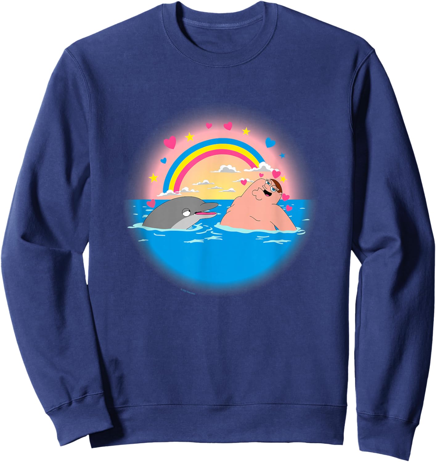 Family Guy Peter Dolphin & Rainbow Sweatshirt - Sweatshirt | Navy