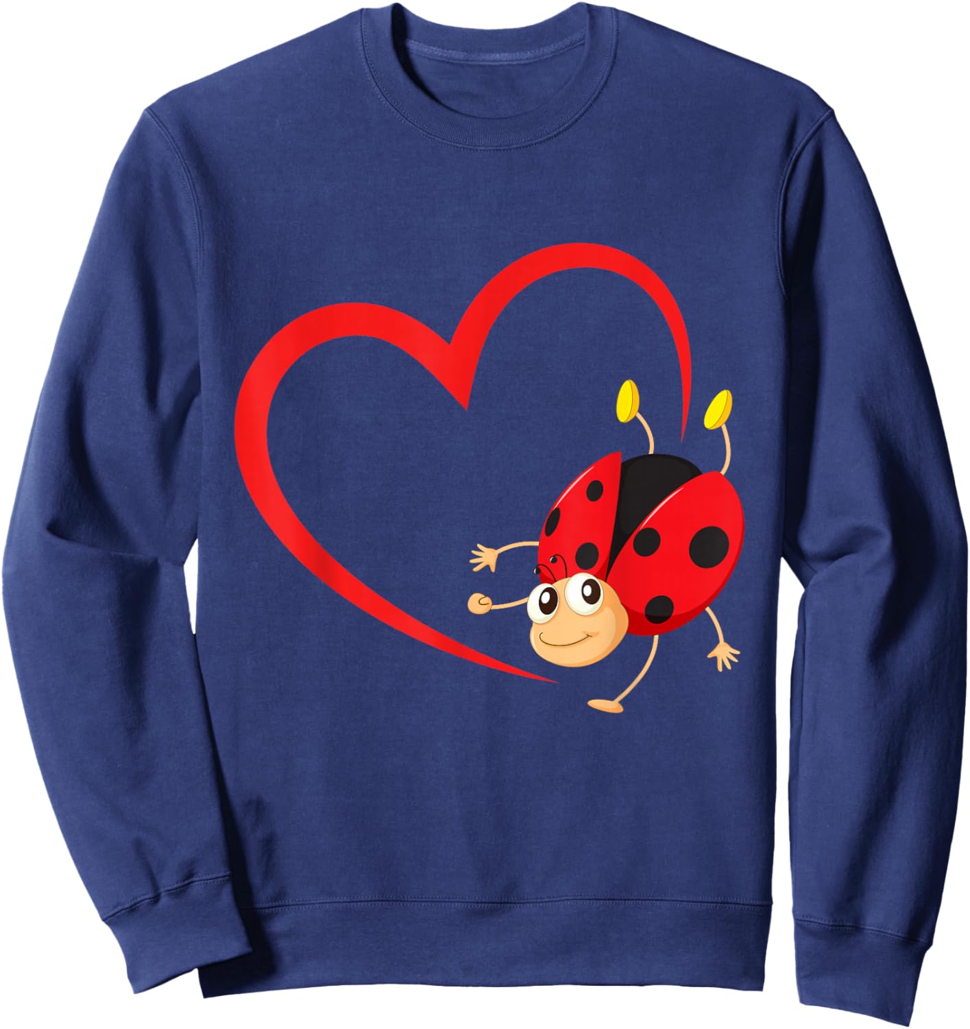 Ladybug Heart - Insectologist Insect Zoology Entomologist Sweatshirt - Sweatshirt | Navy