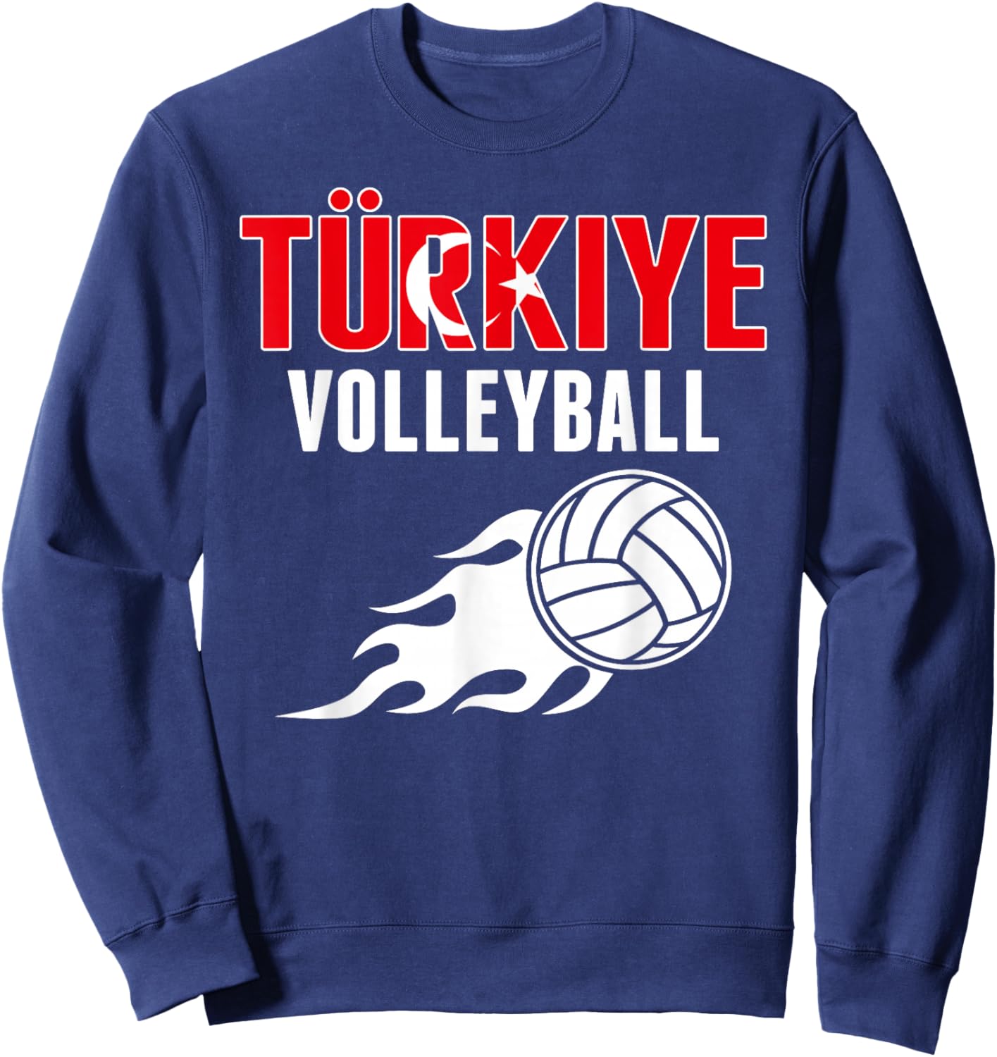 Proud Türkiye Volleyball Fan Jersey Pride Turkey Flag Sport Sweatshirt - Sweatshirt | Navy
