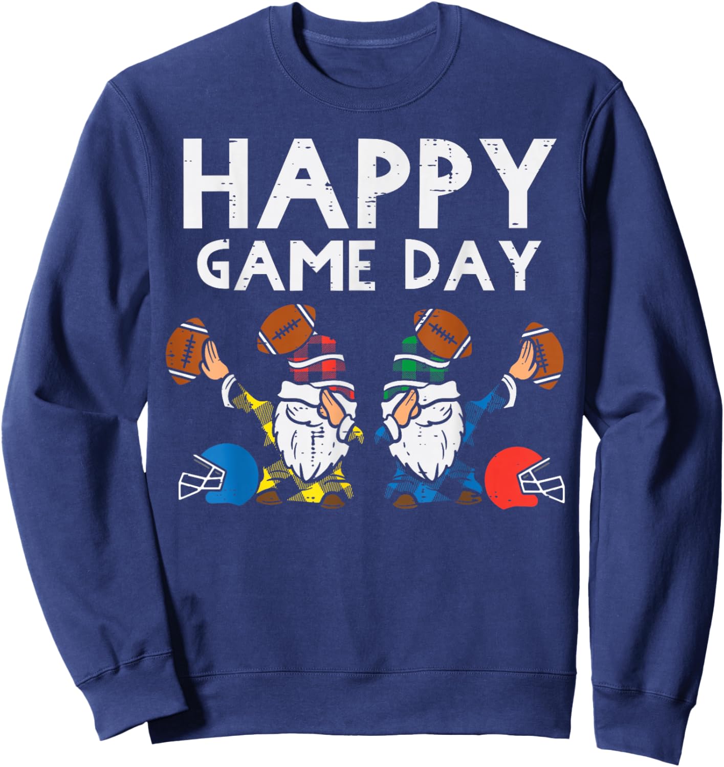 Gnome Dab Happy Game Day American Football Men Women Kids Sweatshirt - Sweatshirt | Navy