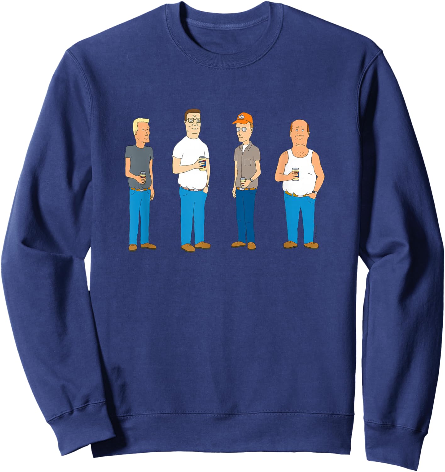 King of The Hill Four Guys in The Alley Cartoon Sweatshirt - Sweatshirt | Navy