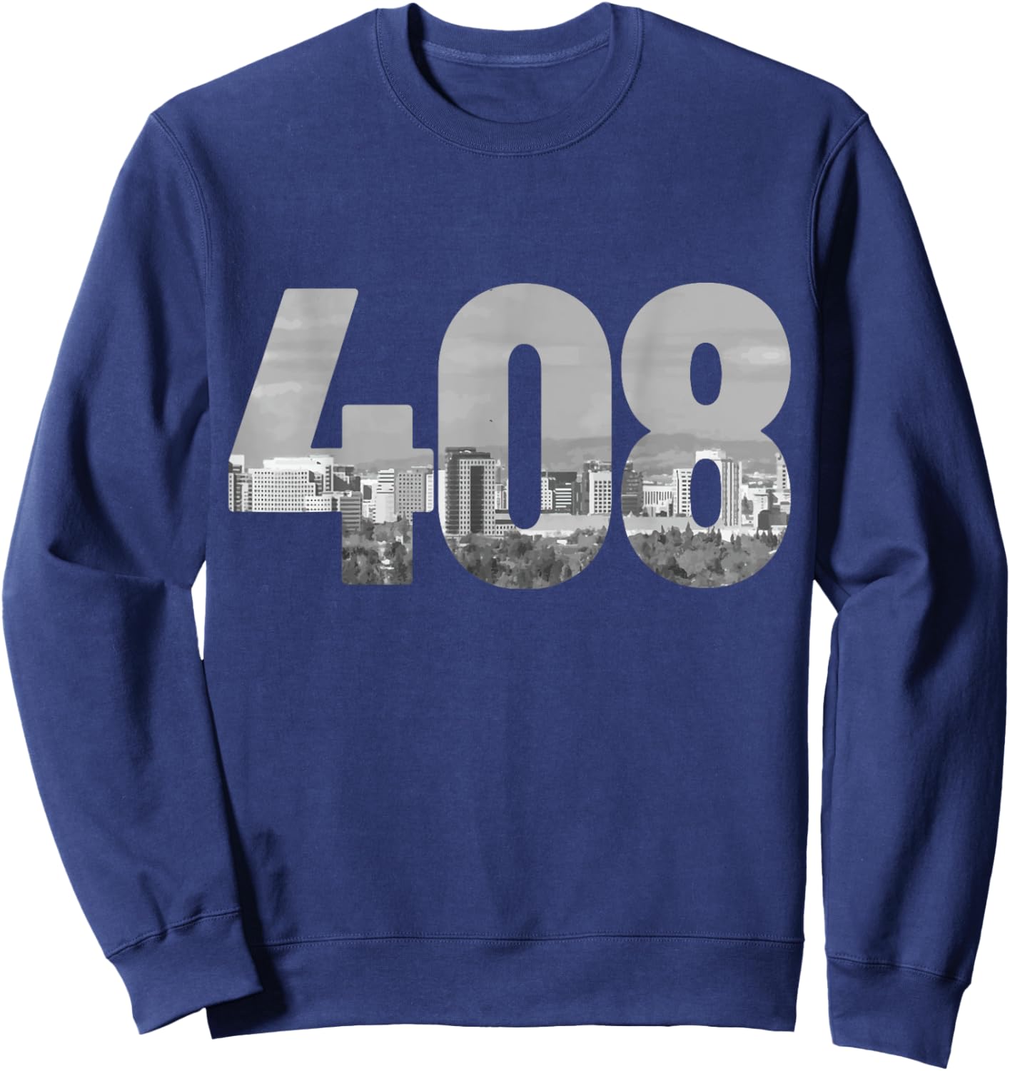 San Jose 408 Area Code Vintage Skyline California Sweatshirt - Sweatshirt | Navy