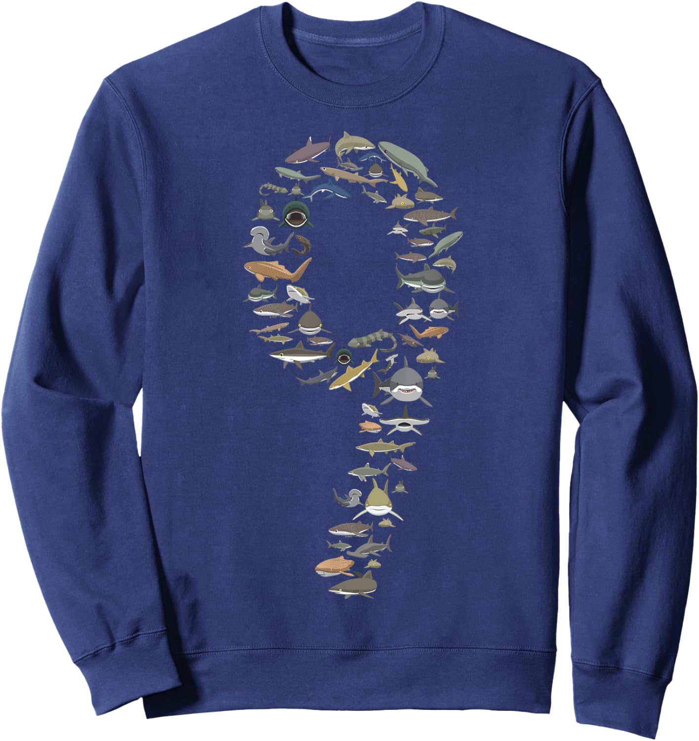 Shark Lover Type of Sharks Nine Years BDAY 9th Birthday Sweatshirt - Sweatshirt | Navy