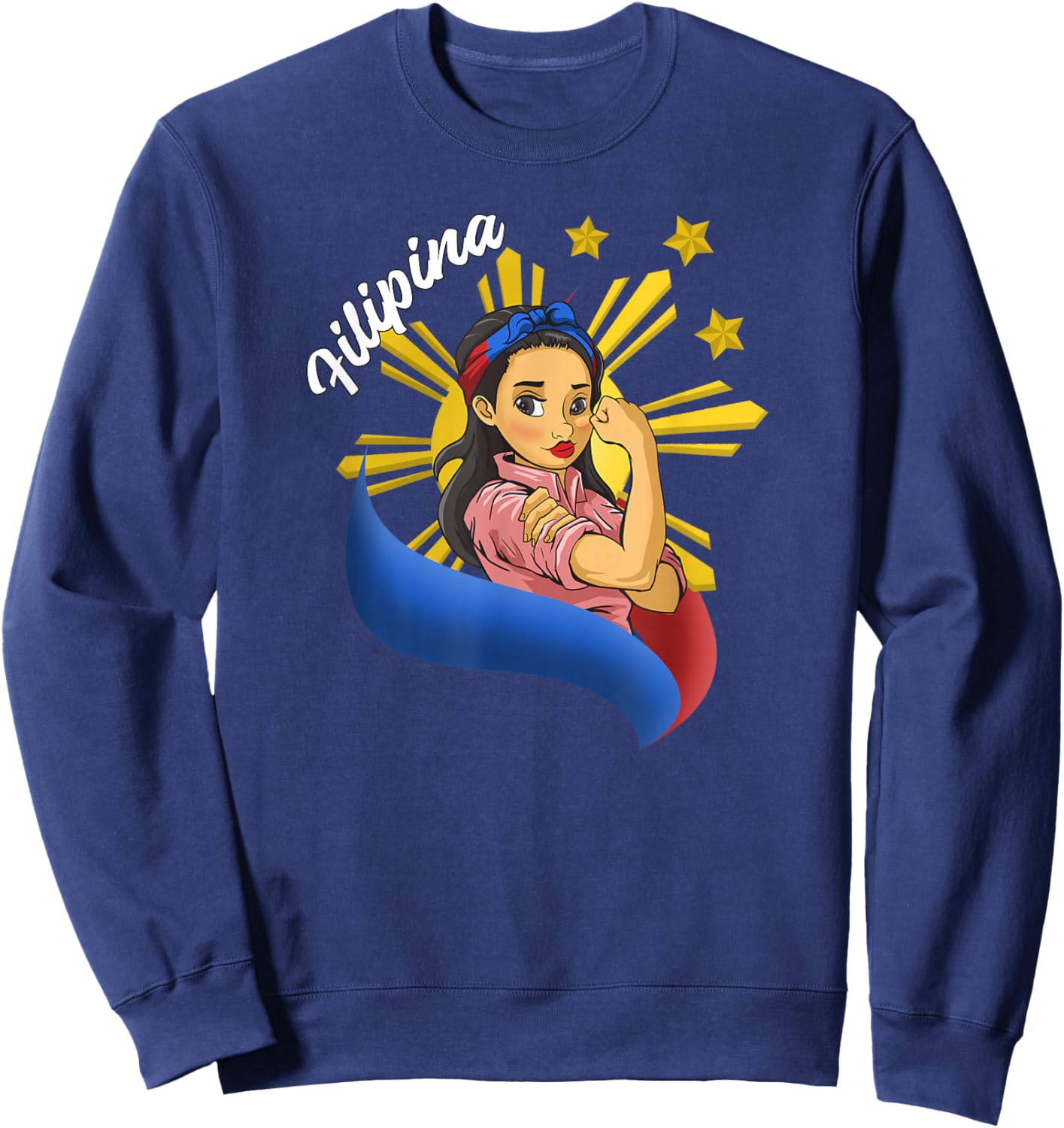 Philippines Pinay Filipina Filipino Flag Day Girl Sweatshirt - Sweatshirt | Navy
