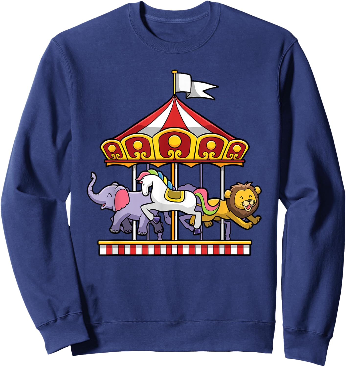 Horse Carousel Cute Carnival Ride Animals Circus Sweatshirt - Sweatshirt | Navy