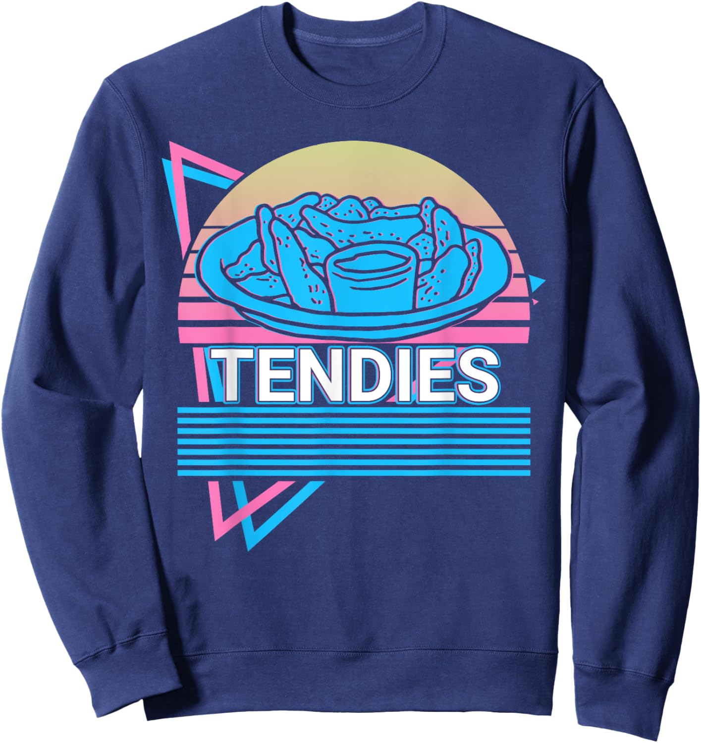 Tendies Chicken Tendies Retro Sweatshirt - Sweatshirt | Navy
