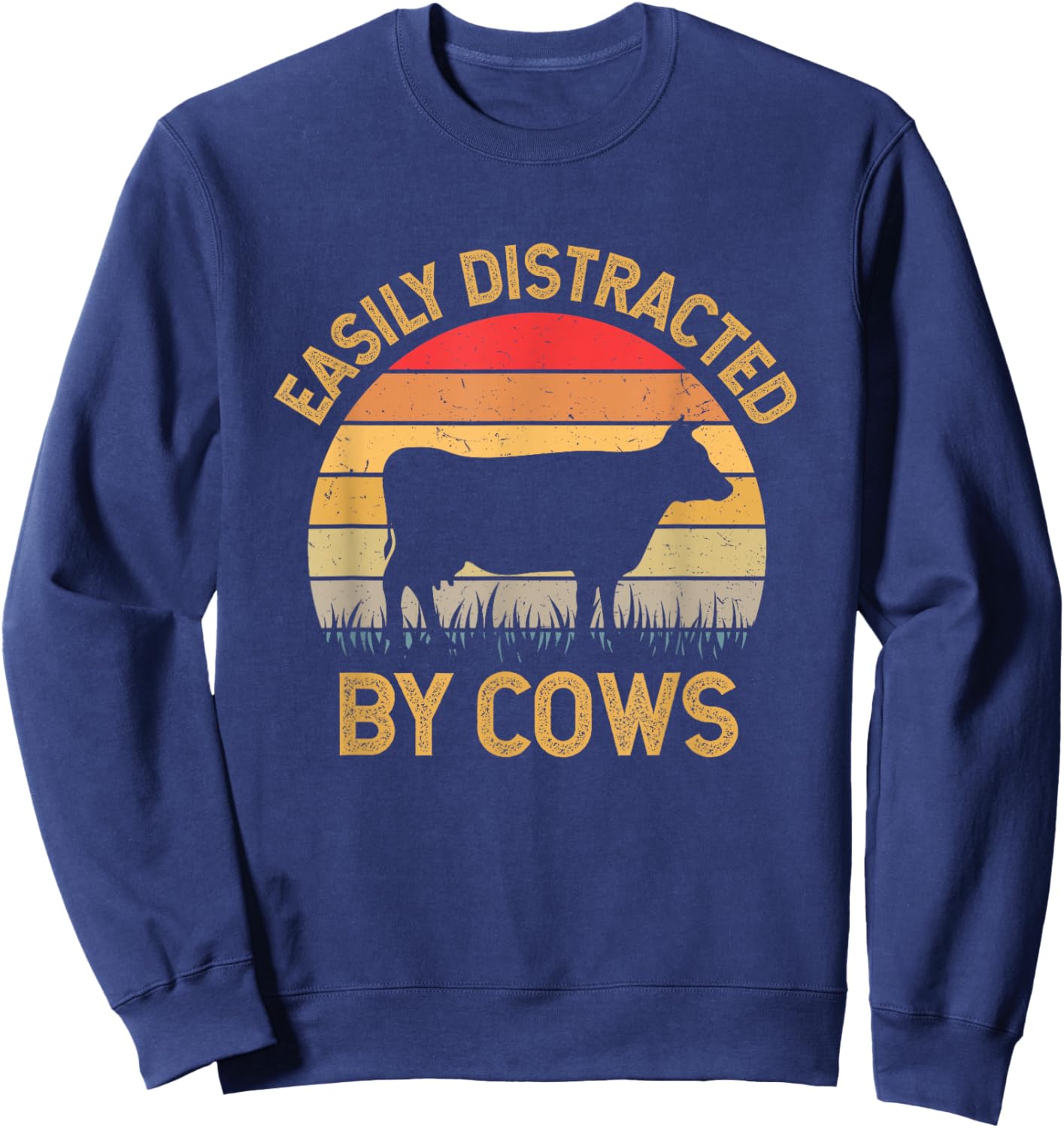 Easily Distracted By Cows Sweatshirt - Sweatshirt | Navy