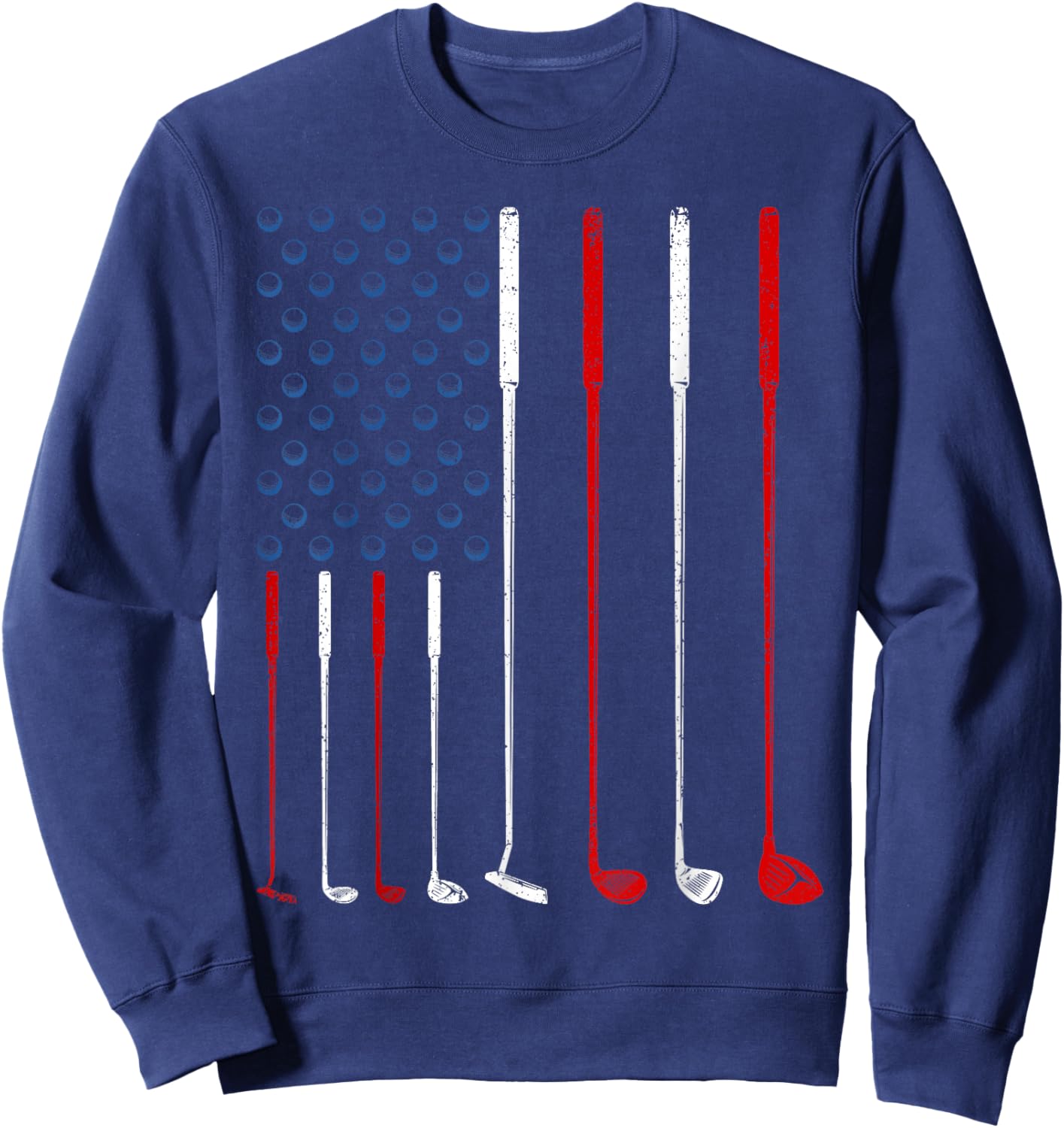 Golf Clubs American Flag Sweatshirt - Sweatshirt | Navy