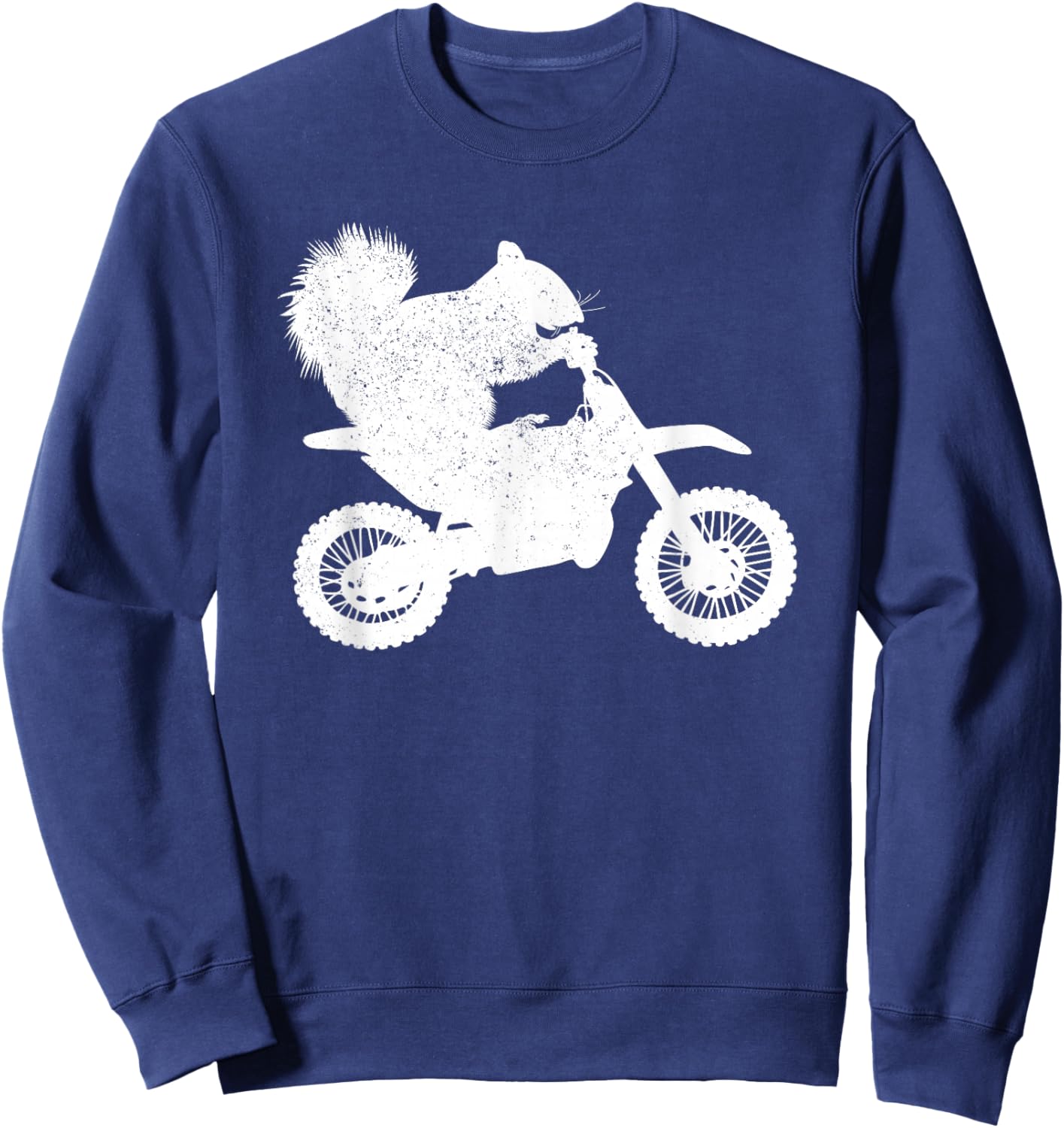 Funny Squirrel Dirt Bike Motocross Funny Dirtbike Squirrel Sweatshirt - Sweatshirt | Navy