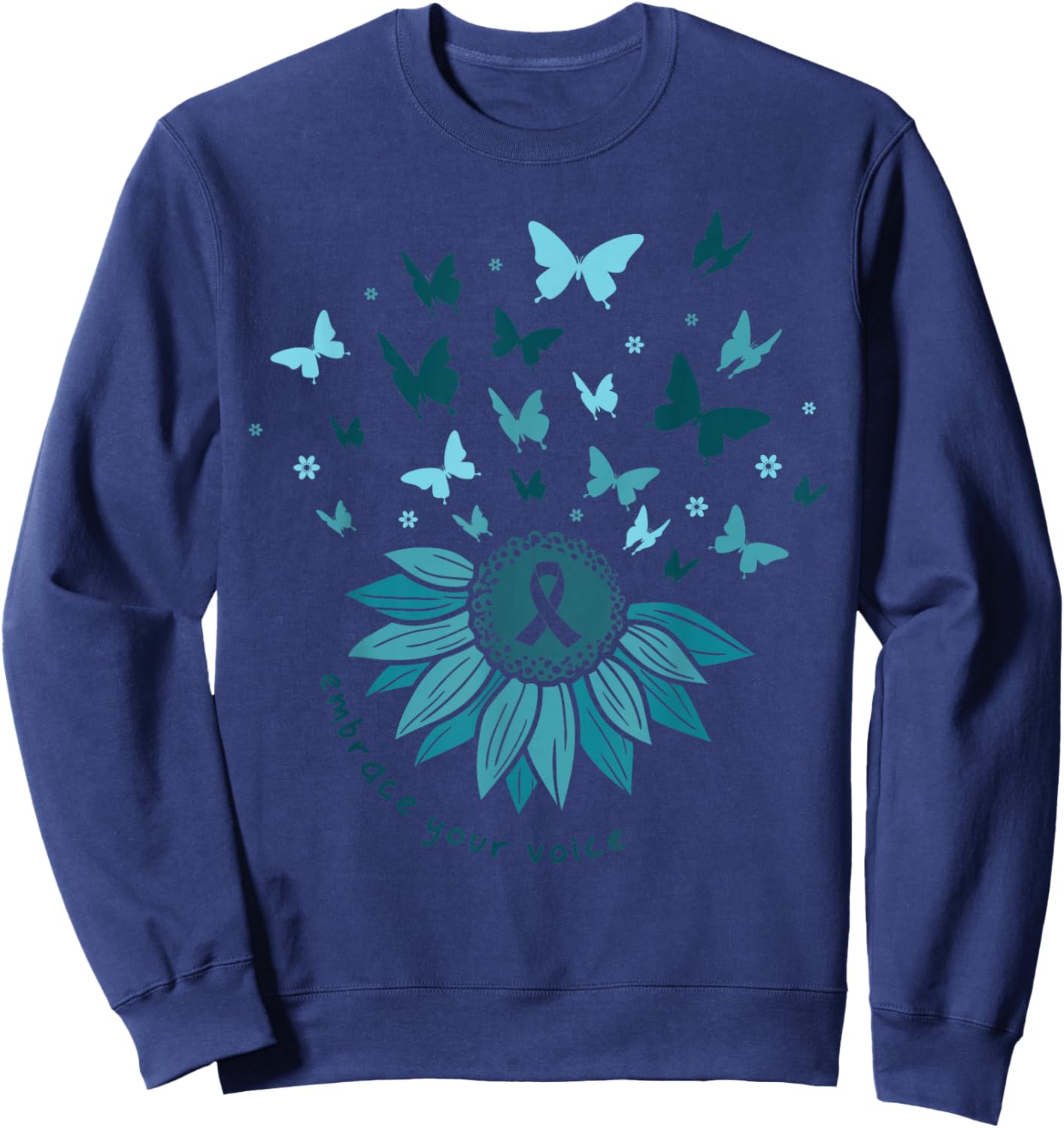 SAAM Sexual Assault Awareness Month We Wear Teal In April Sweatshirt - Sweatshirt | Navy