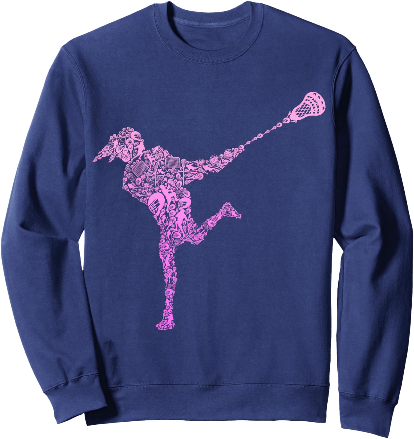 Lacrosse Player Youth Girls Women Kids Sweatshirt - Sweatshirt | Navy