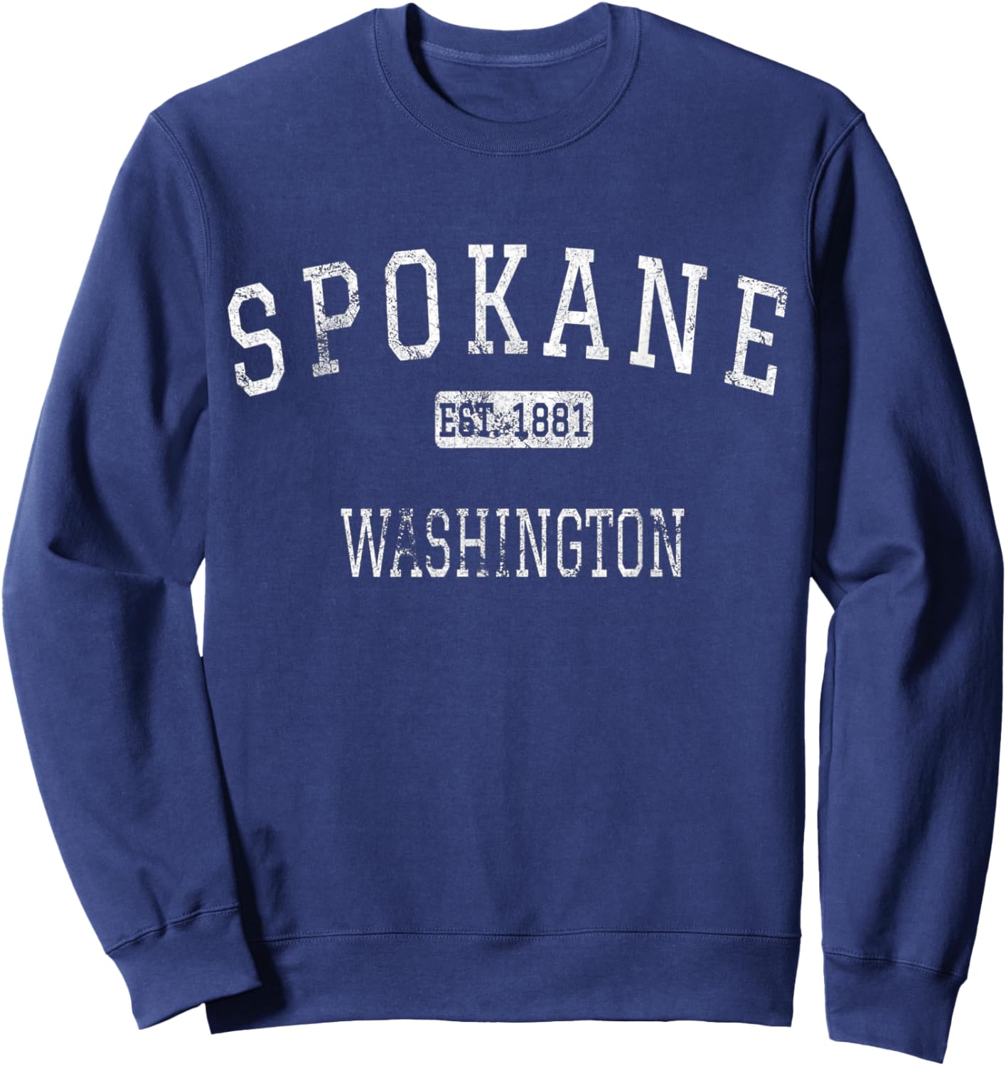 Spokane Washington WA Vintage Sweatshirt - Sweatshirt | Navy