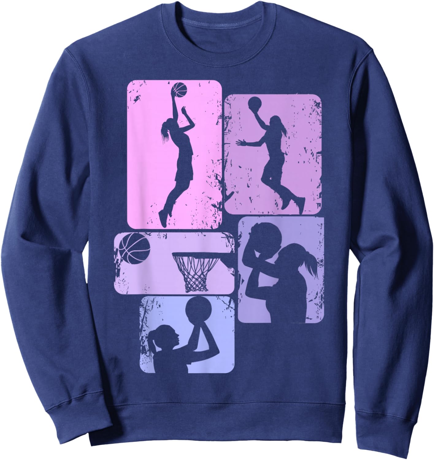 Basketball Girl Women Girls Kids Small Sweatshirt - Sweatshirt | Navy