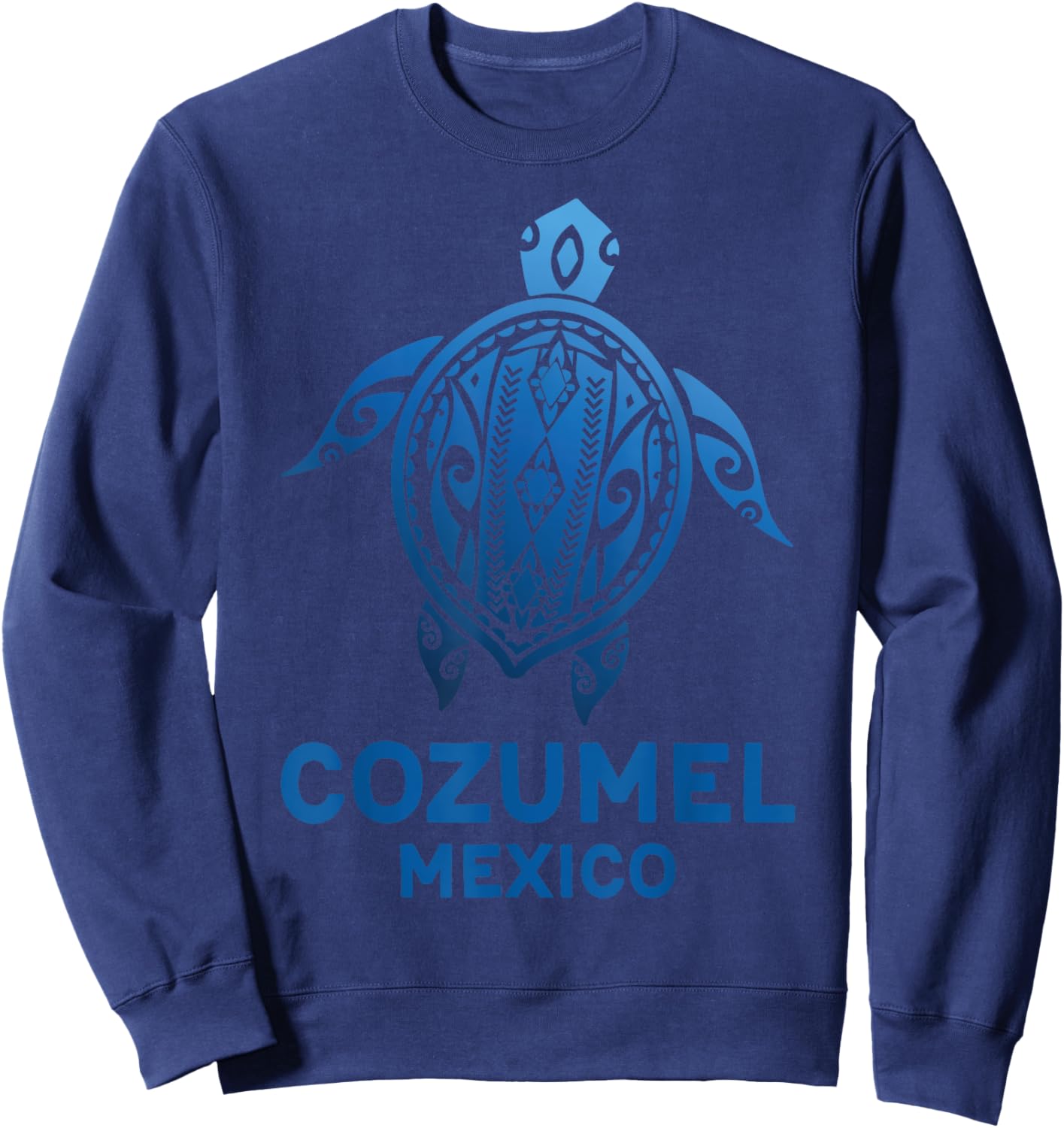 Cozumel Mexico Tribal Tattoo Blue Sea Turtle Souvenirs Sweatshirt - Sweatshirt | Navy