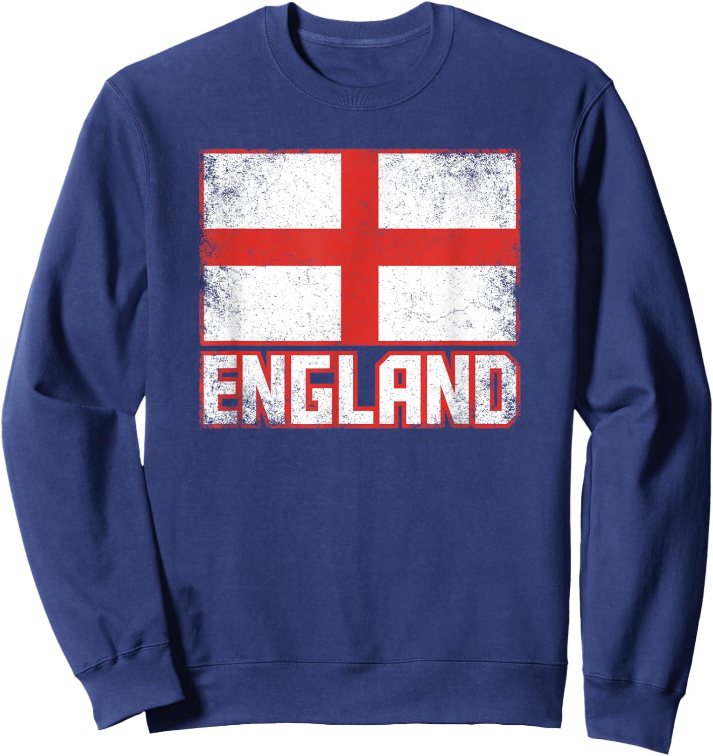 England Flag Vintage Retro Country English Pride Sweatshirt - Sweatshirt | Navy