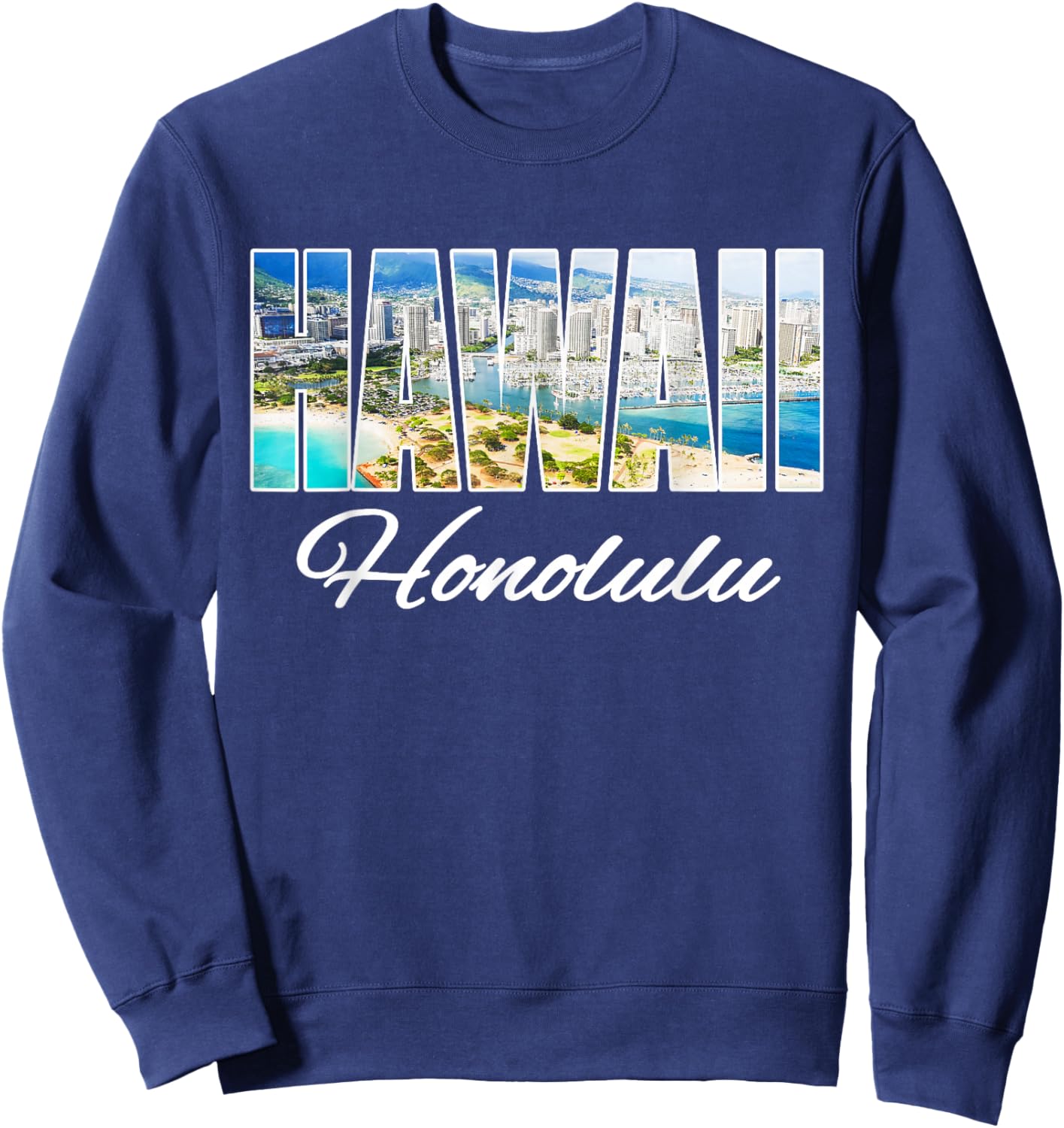 Hawaii Honolulu Beach Hawaiian Island Sweatshirt - Sweatshirt | Navy