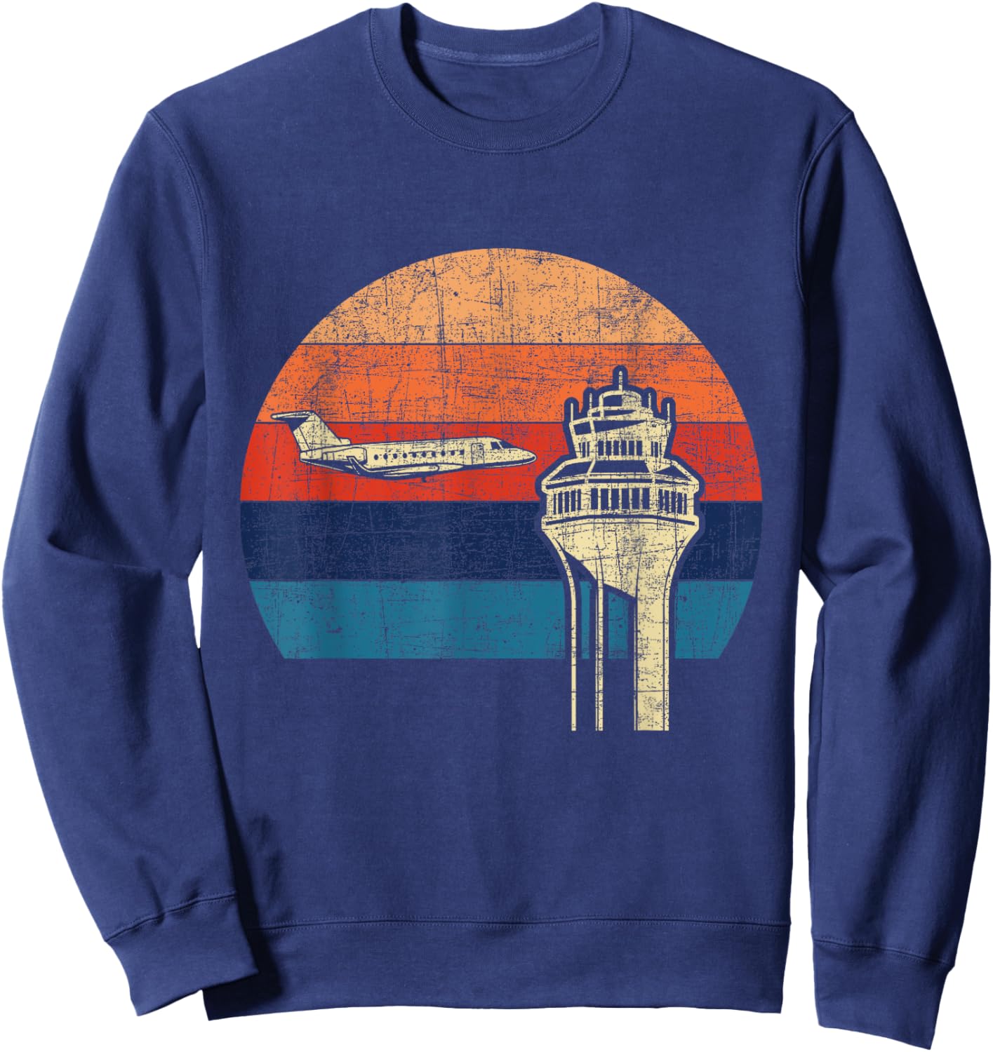 Retro Air Traffic Controller - ATC Aircraft Flight Control Sweatshirt - Sweatshirt | Navy