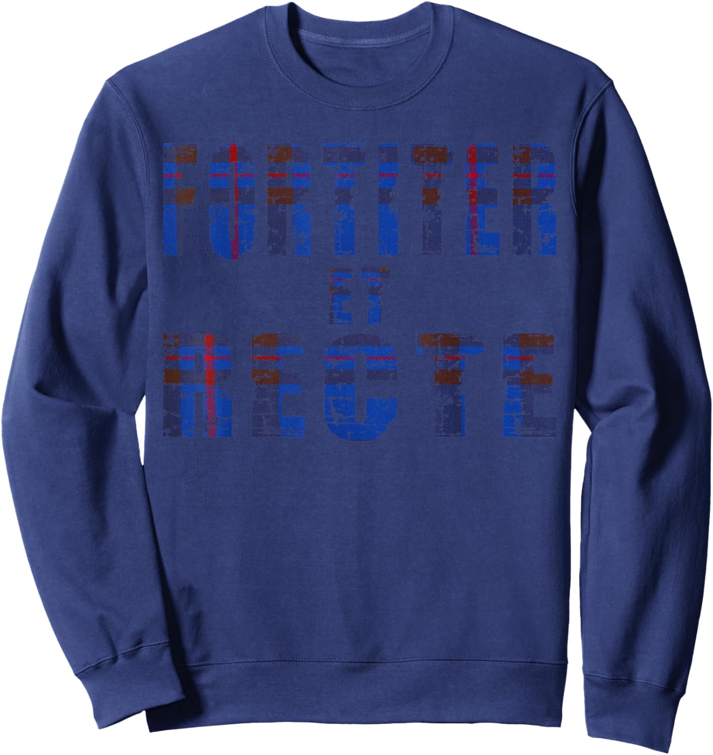Clan Elliott Motto, Fortiter et Recte Elliot family tartan Sweatshirt - Sweatshirt | Navy