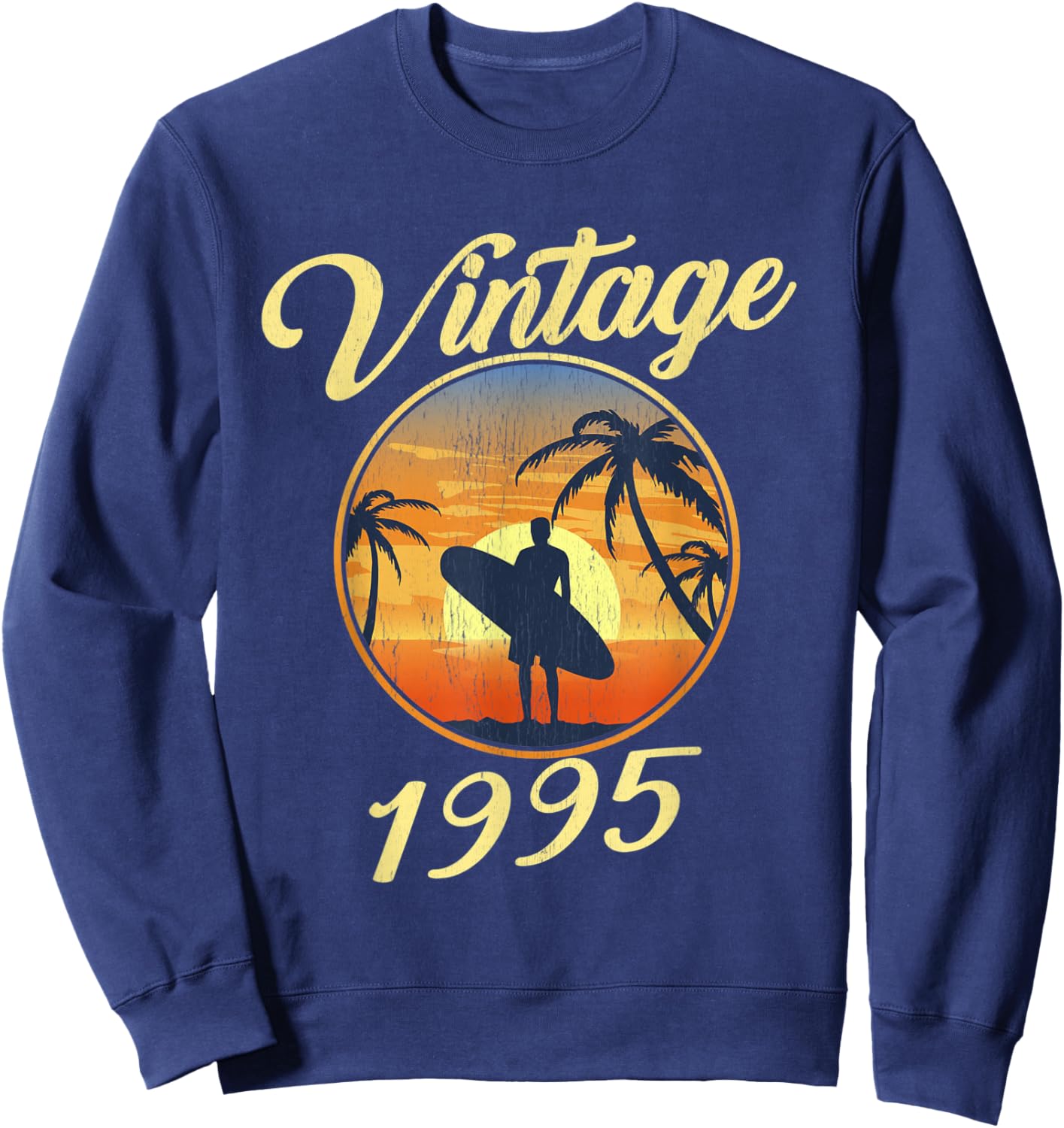 Vintage 1995 born in 1995 summer surf gift Men Women Kids Sweatshirt - Sweatshirt | Navy