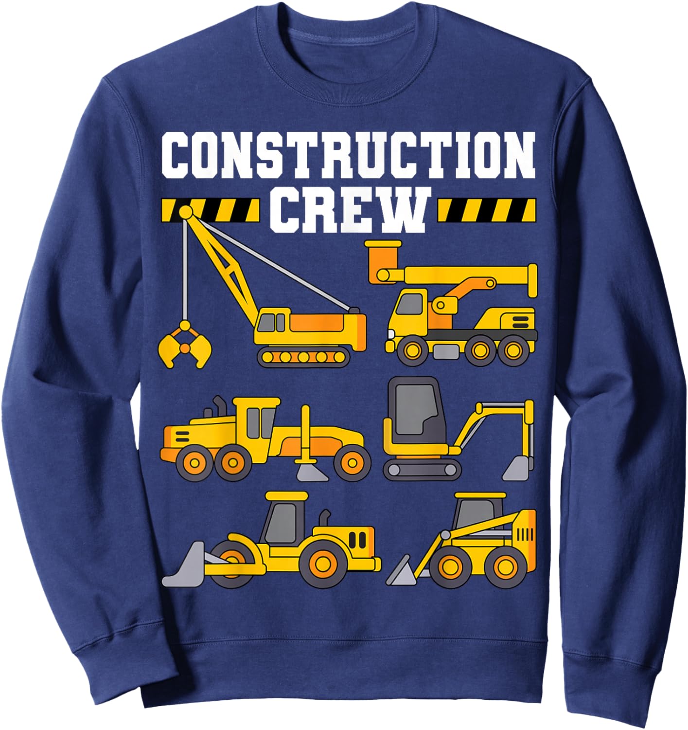 Construction Crew Worker Excavator Shirt Toddler Boys Girls Sweatshirt - Sweatshirt | Navy