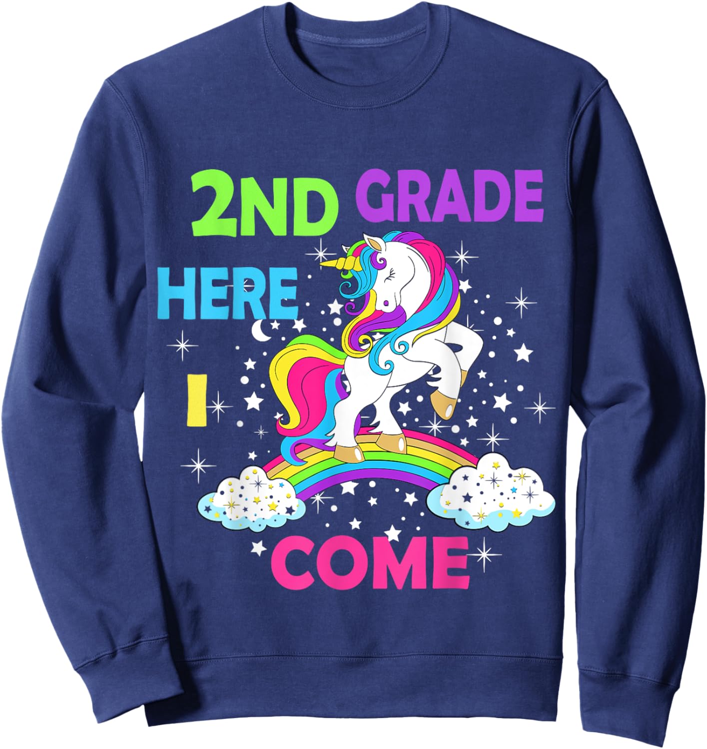 Hello 2nd grade First Day of Second grade Here I come Girl Sweatshirt - Sweatshirt | Navy
