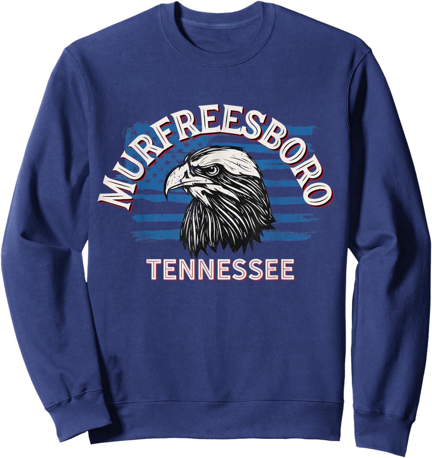 Retro Eagle USA Flag Tennessee - Vintage Murfreesboro Women Men Sweatshirt - Sweatshirt | Navy