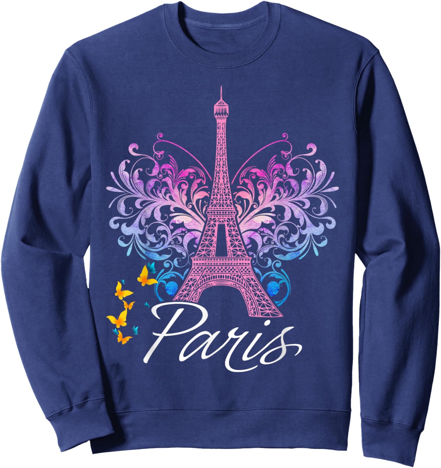 Eiffel Tower Paris Holiday France Shirt Souvenir Women Kids Sweatshirt - Sweatshirt | Navy