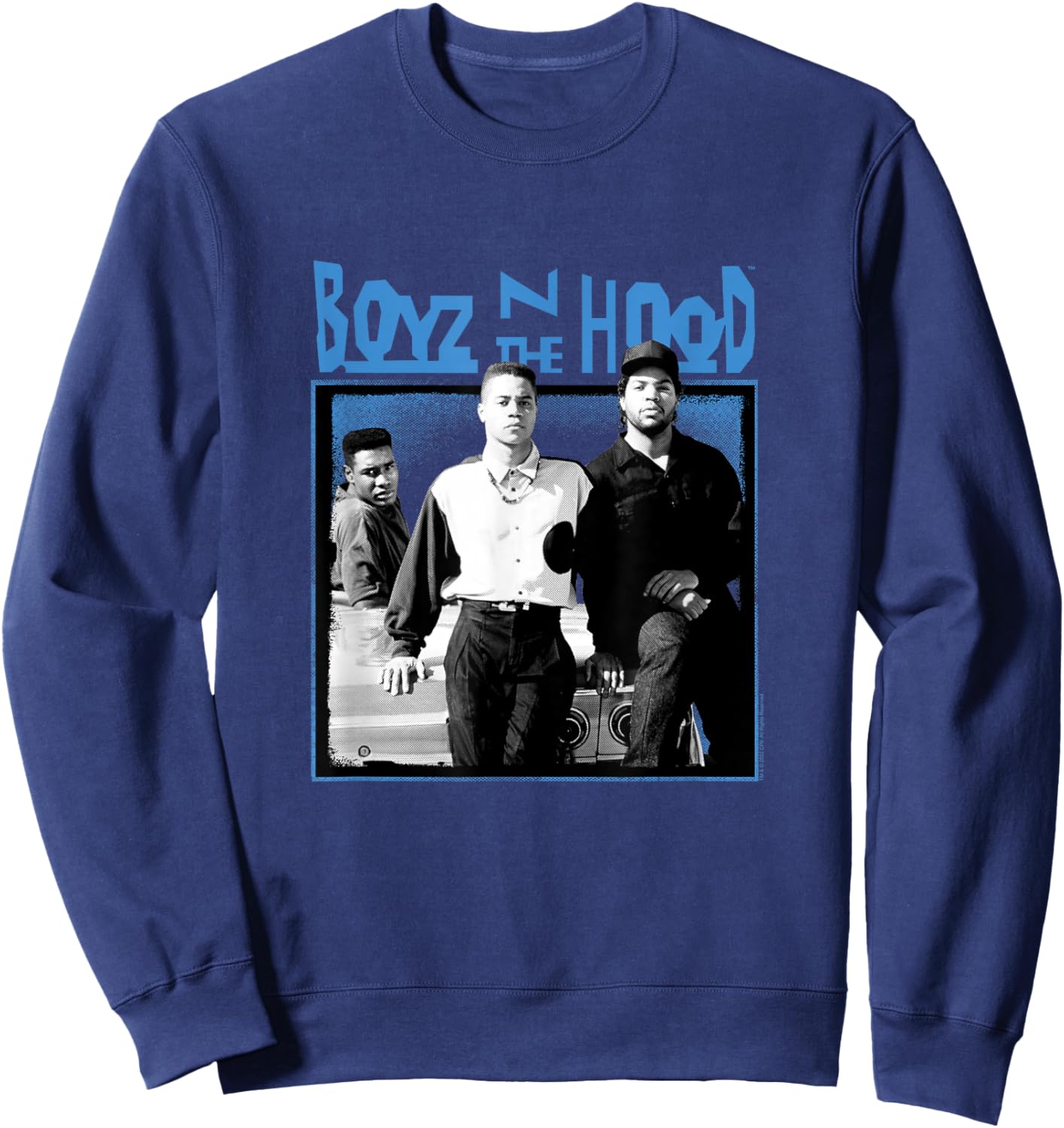 Boyz n The Hood Group with Blue Logo Small Sweatshirt - Sweatshirt | Navy