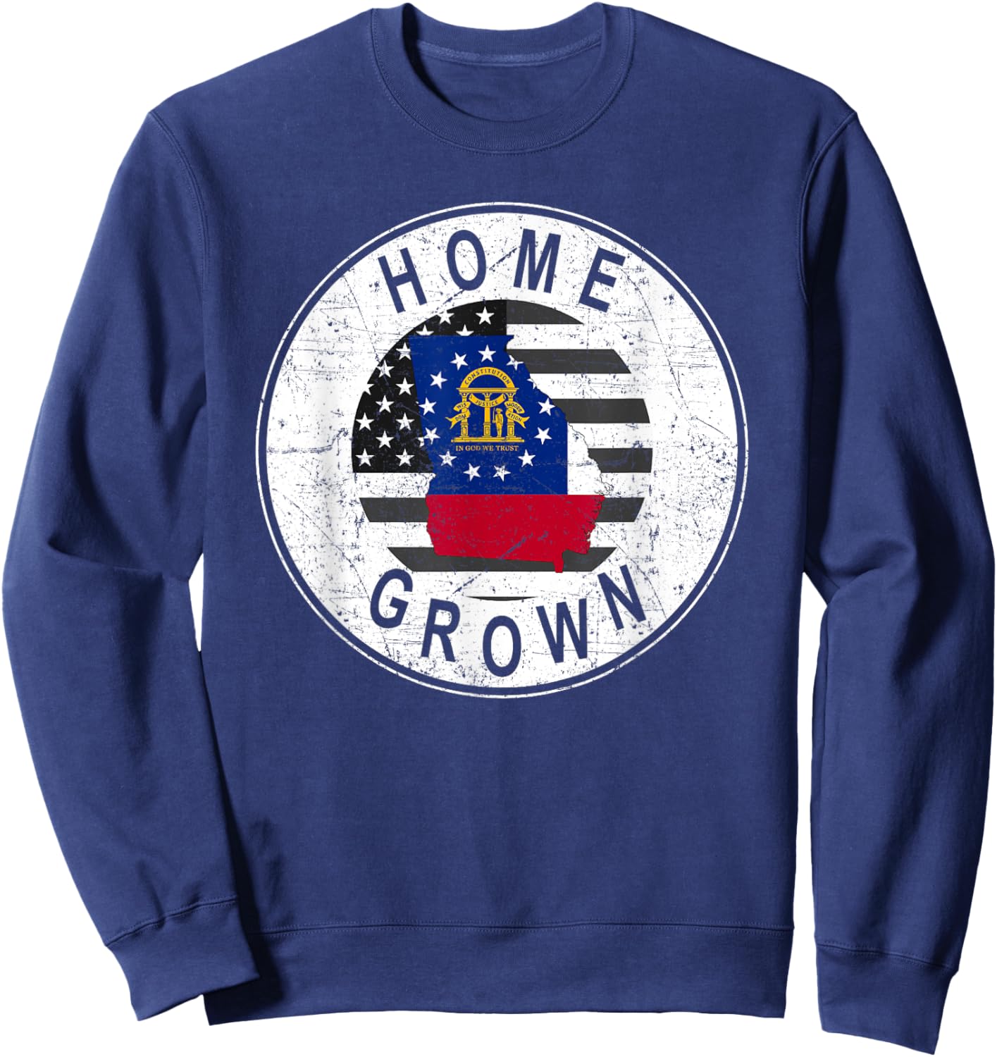 Proud America State Flag US Home Grown Georgia Sweatshirt - Sweatshirt | Navy