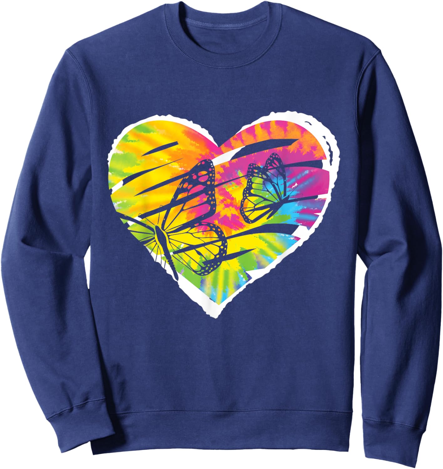 Tie Dye Butterfly Lover - Gardener Entomology Butterflies Sweatshirt - Sweatshirt | Navy