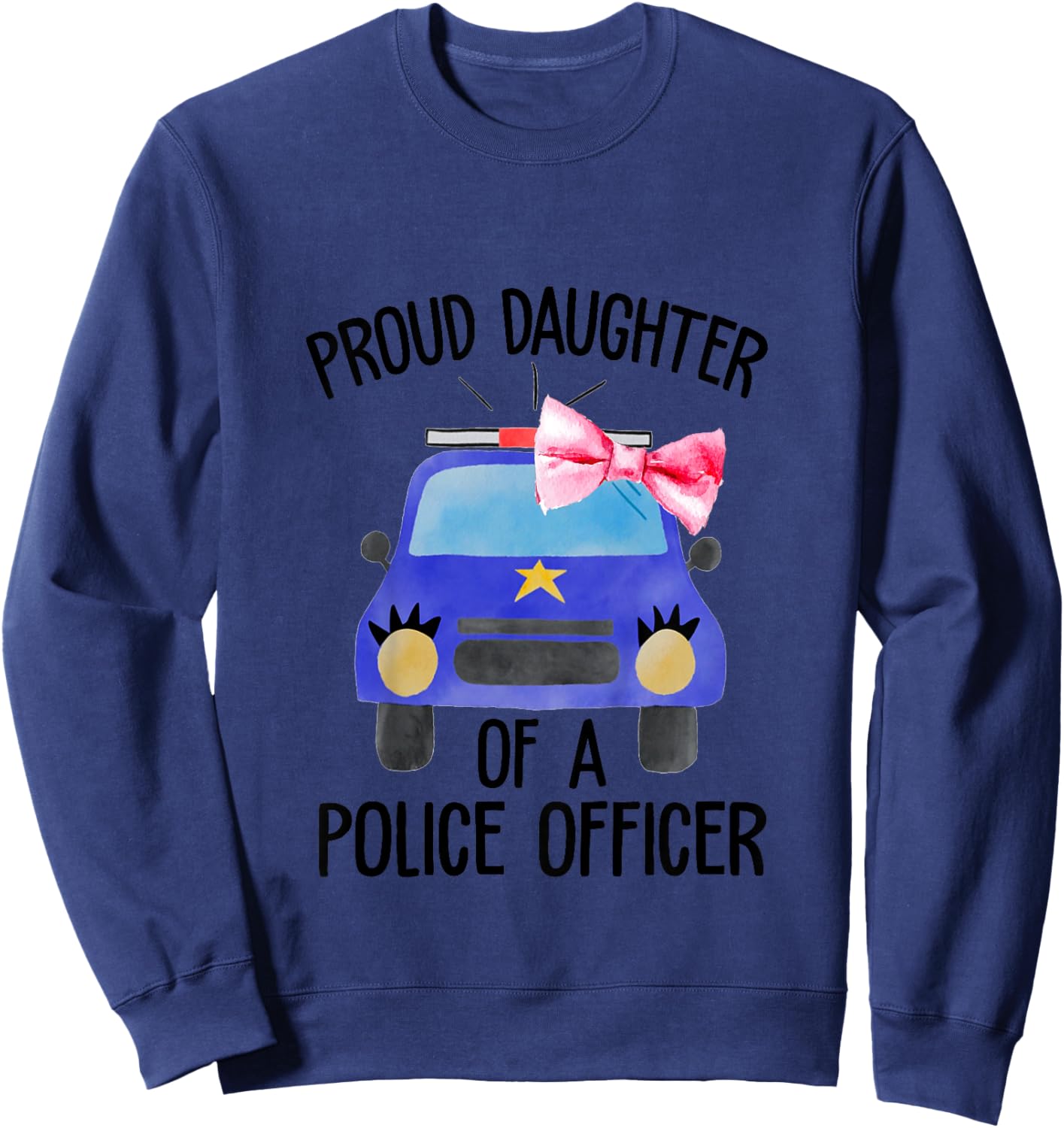 Kids Proud Daughter Of A Police Officer Policeman Dad Baby Girl Sweatshirt - Sweatshirt | Navy