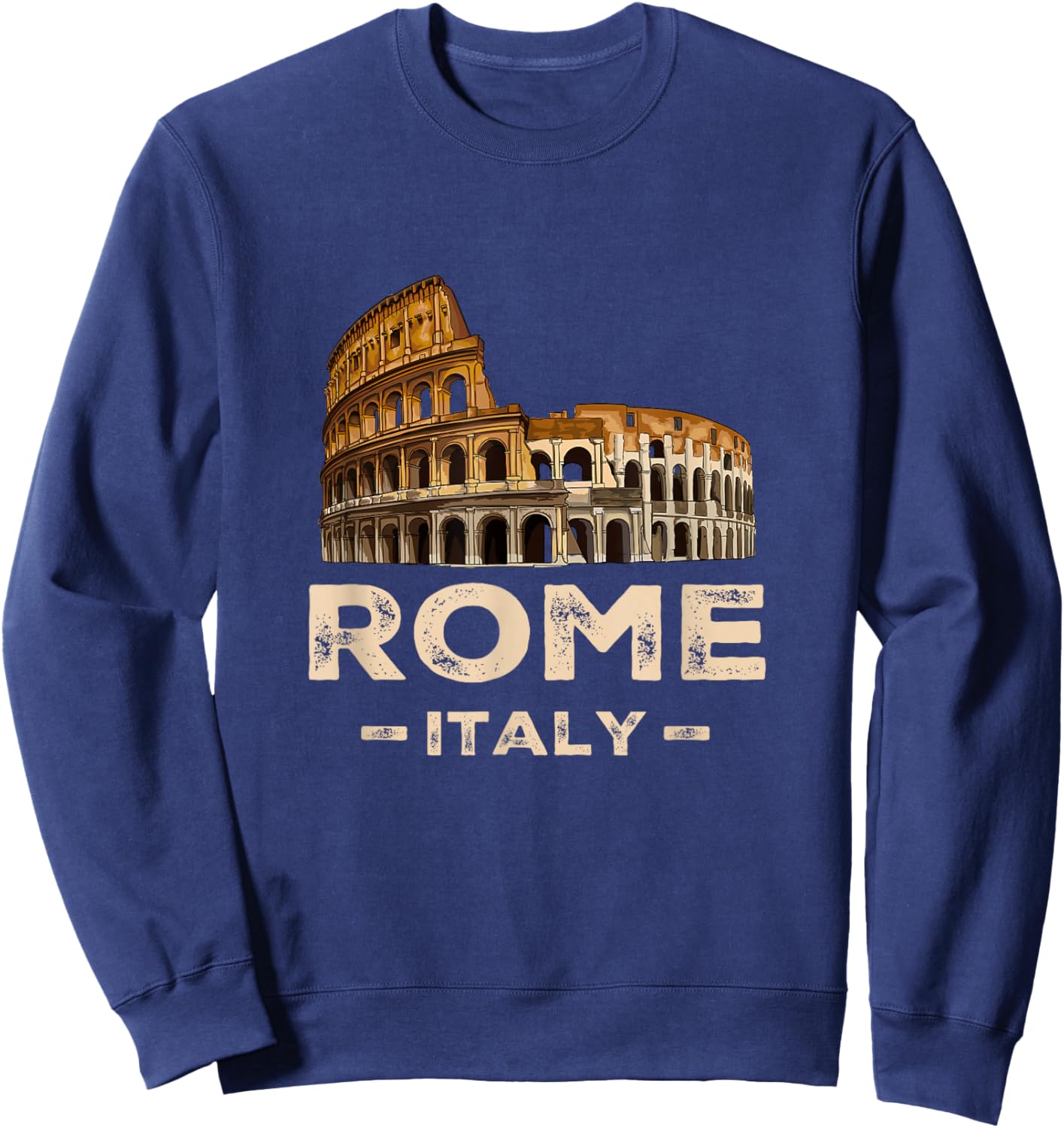 Cool Vintage Roma Italia Colosseum Souvenirs, Rome Italy Sweatshirt - Sweatshirt | Navy