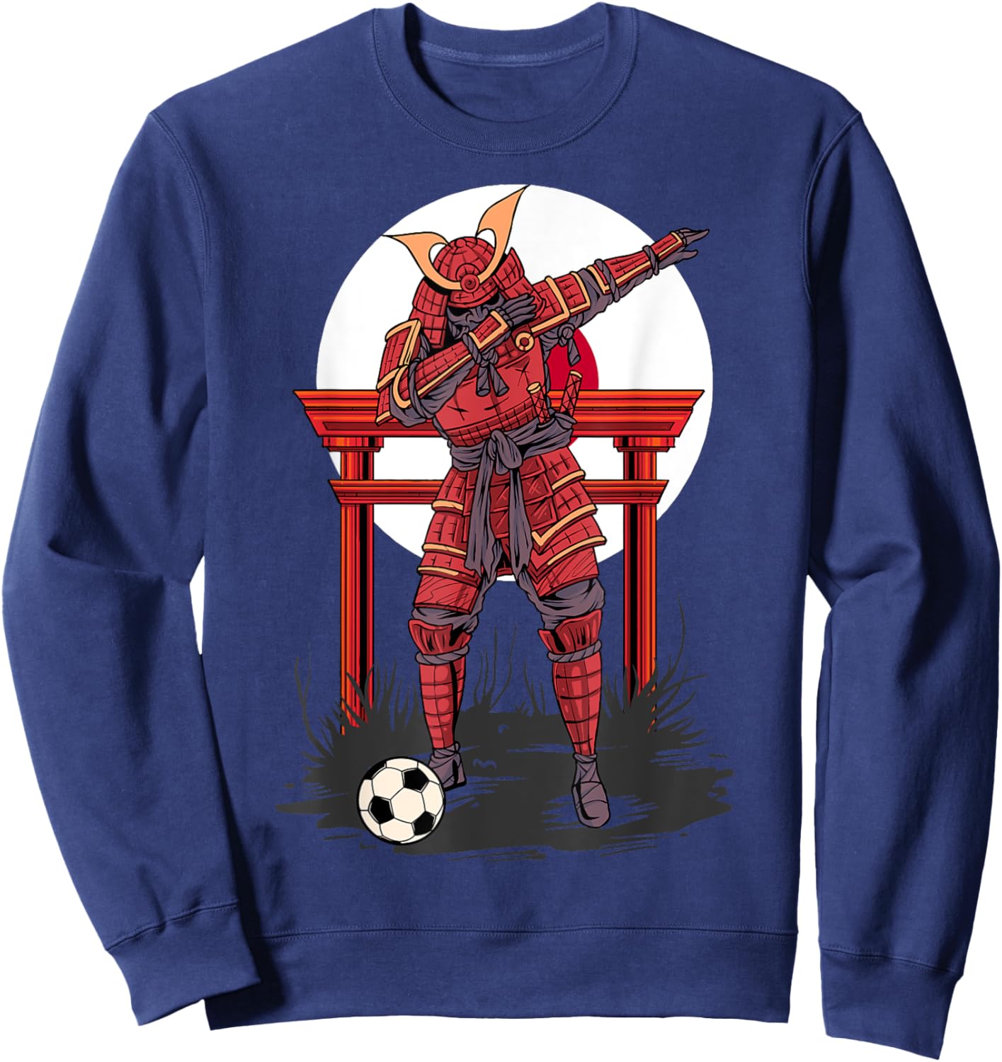 Dabbing Samurai Soccer Dab Football Funny Japanese Warrior Sweatshirt - Sweatshirt | Navy