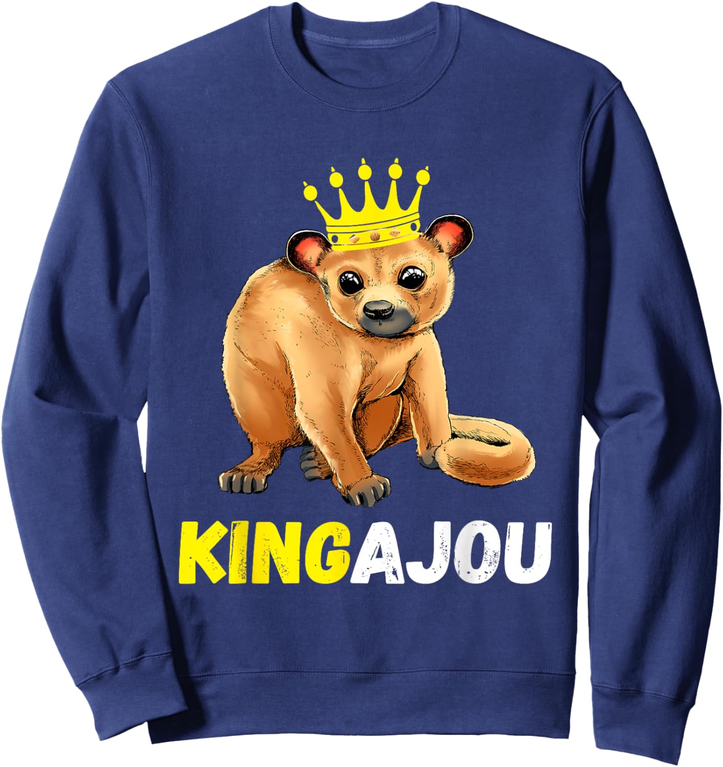 Kinkajou King Crown Throne Prehensile Animal Night Ape Sweatshirt - Sweatshirt | Navy