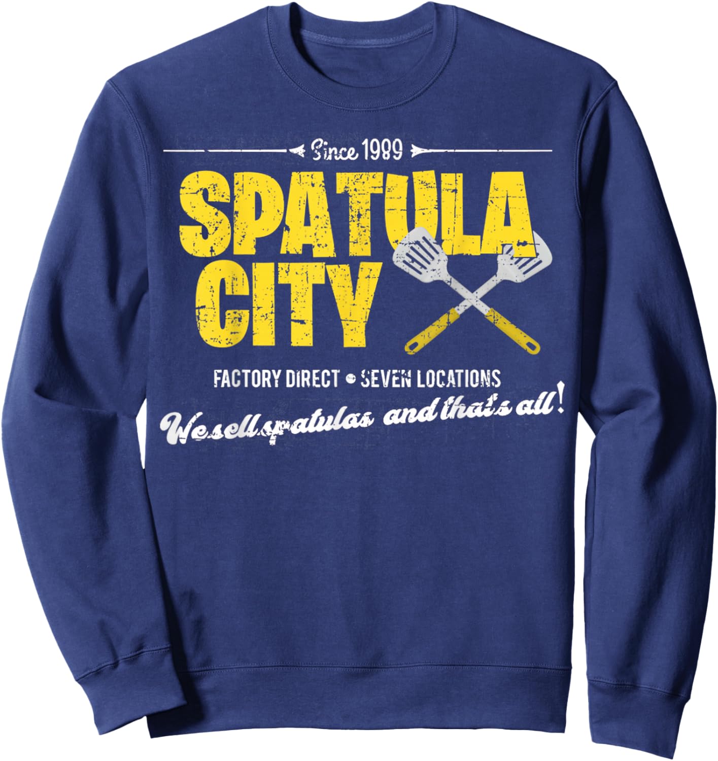 Vintage Spatula City, Distressed Sweatshirt - Sweatshirt | Navy