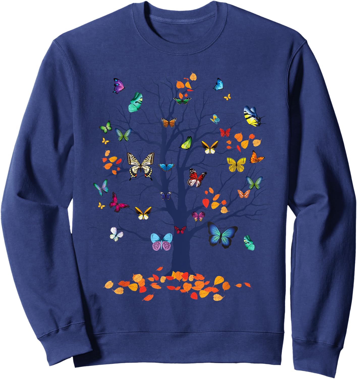 Butterfly Tree - Lepidopterist Butterfly Lover Butterflies Sweatshirt - Sweatshirt | Navy