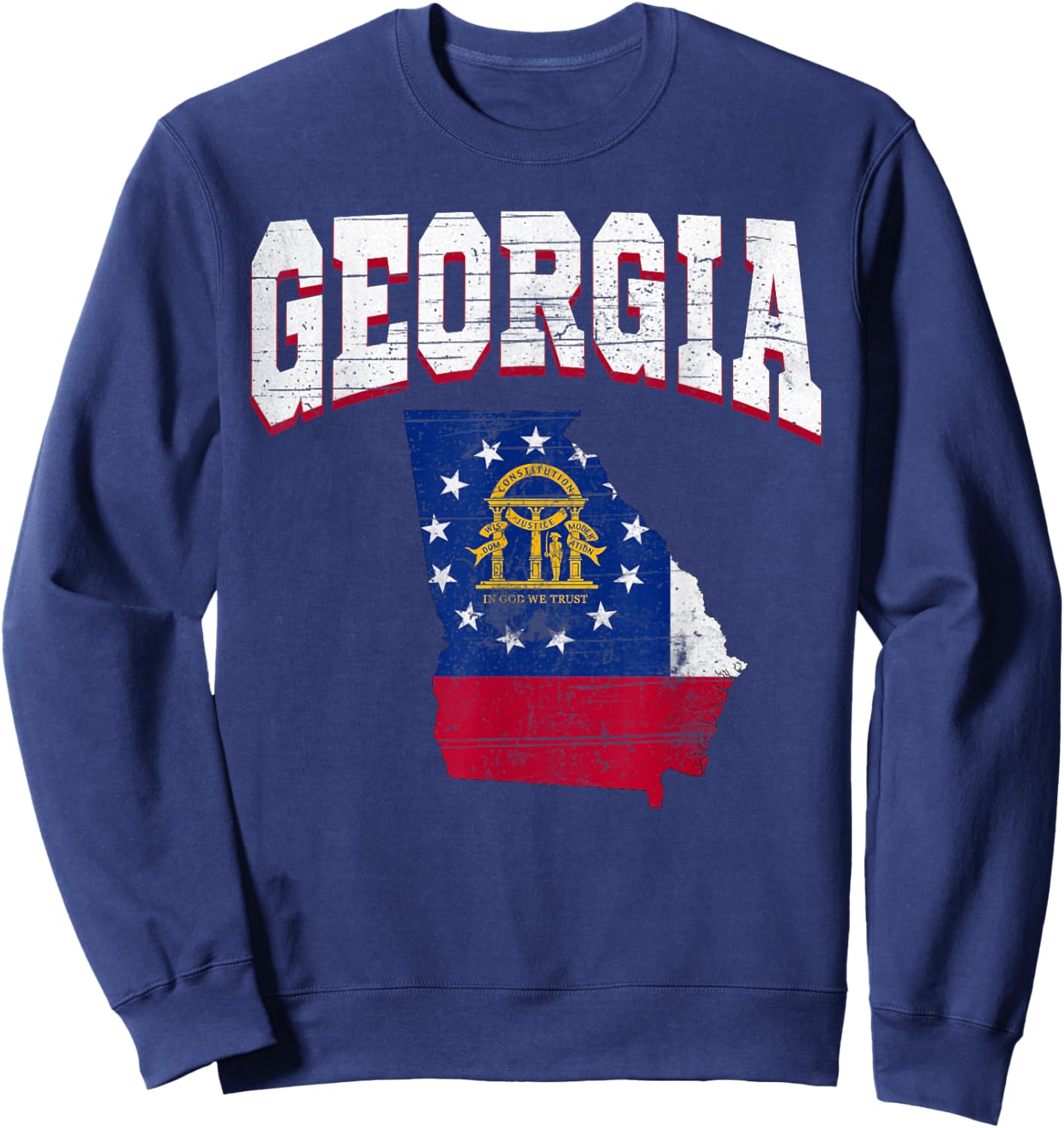 US Citizen Proud America State Flag Land Map Georgia Sweatshirt - Sweatshirt | Navy