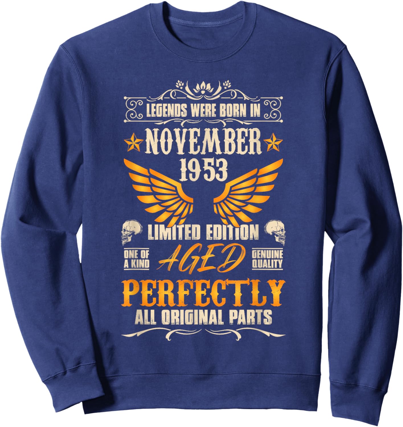 Legends Were Born in November 1953 - Rock Biker 69 Birthday Sweatshirt - Sweatshirt | Navy