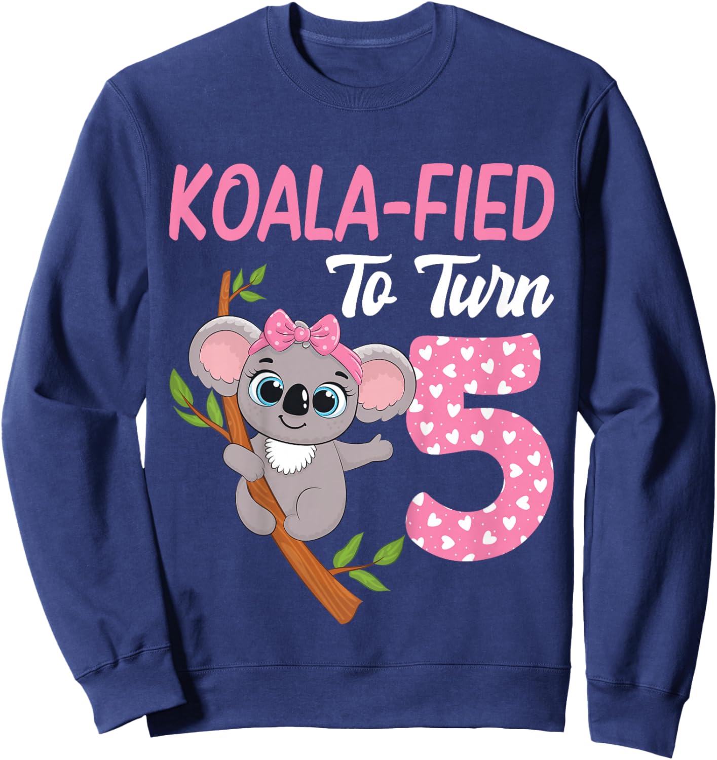 5 Year Old Koala 5th Birthday Party Animal Koala Lover Sweatshirt - Sweatshirt | Navy