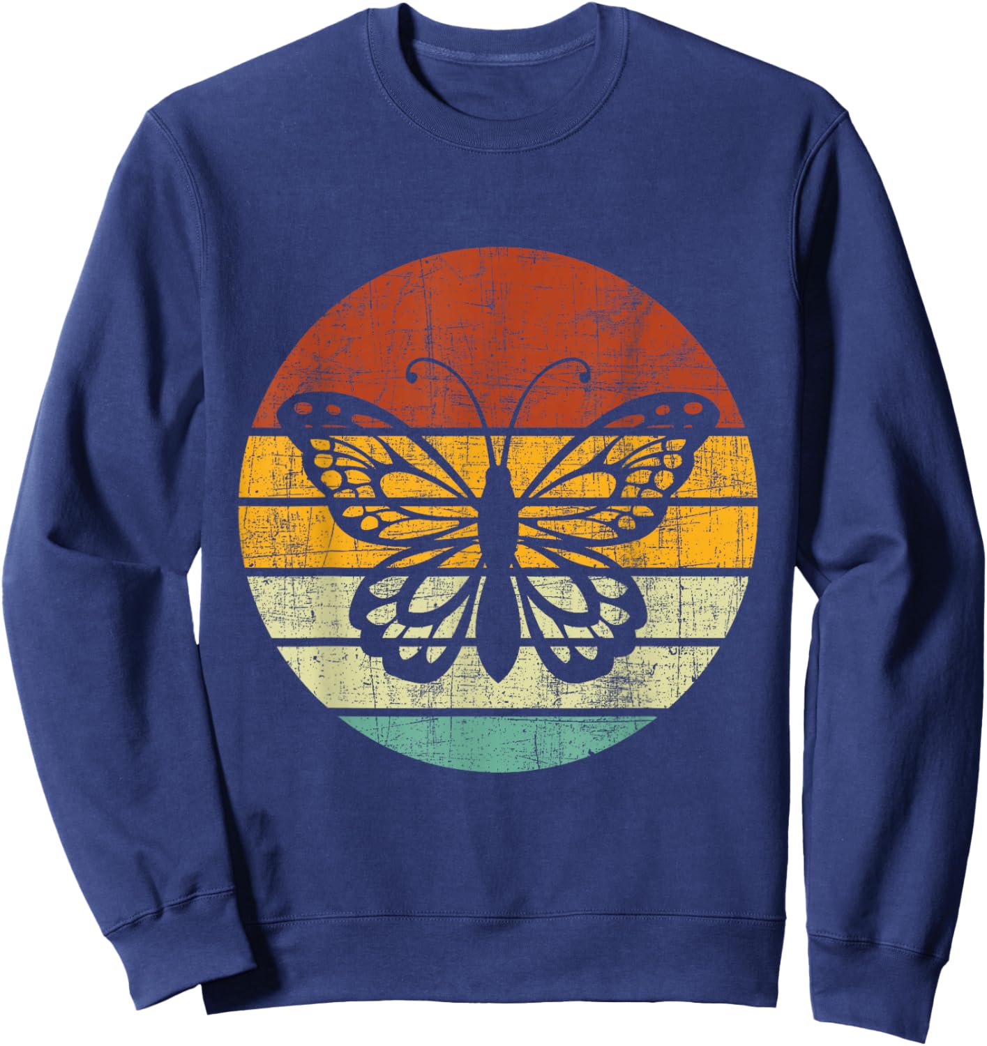 Retro Butterfly Lover - Entomology Lepidopterist Butterflies Sweatshirt - Sweatshirt | Navy