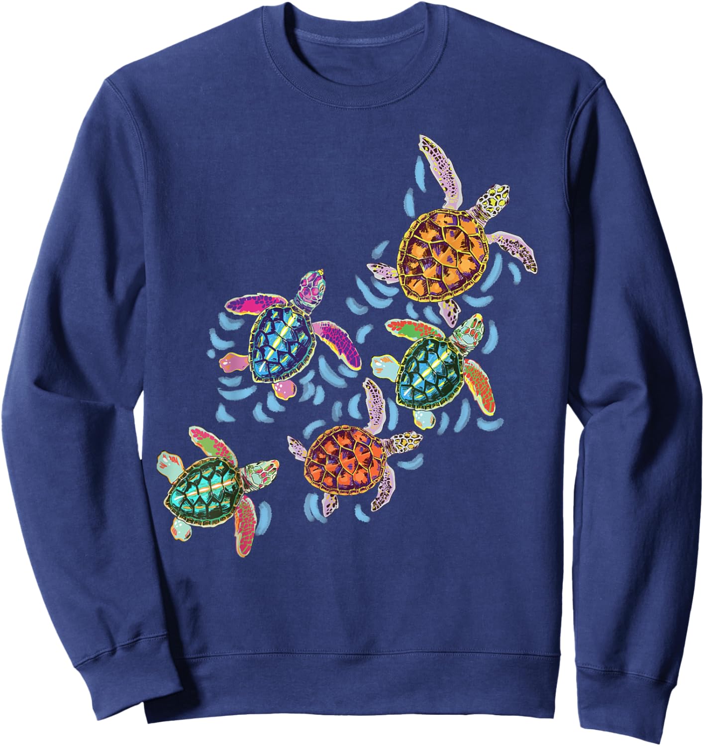 Hawaiian Colors Sea Turtle Gifts For Kids, Girls, Men, Women Sweatshirt - Sweatshirt | Navy