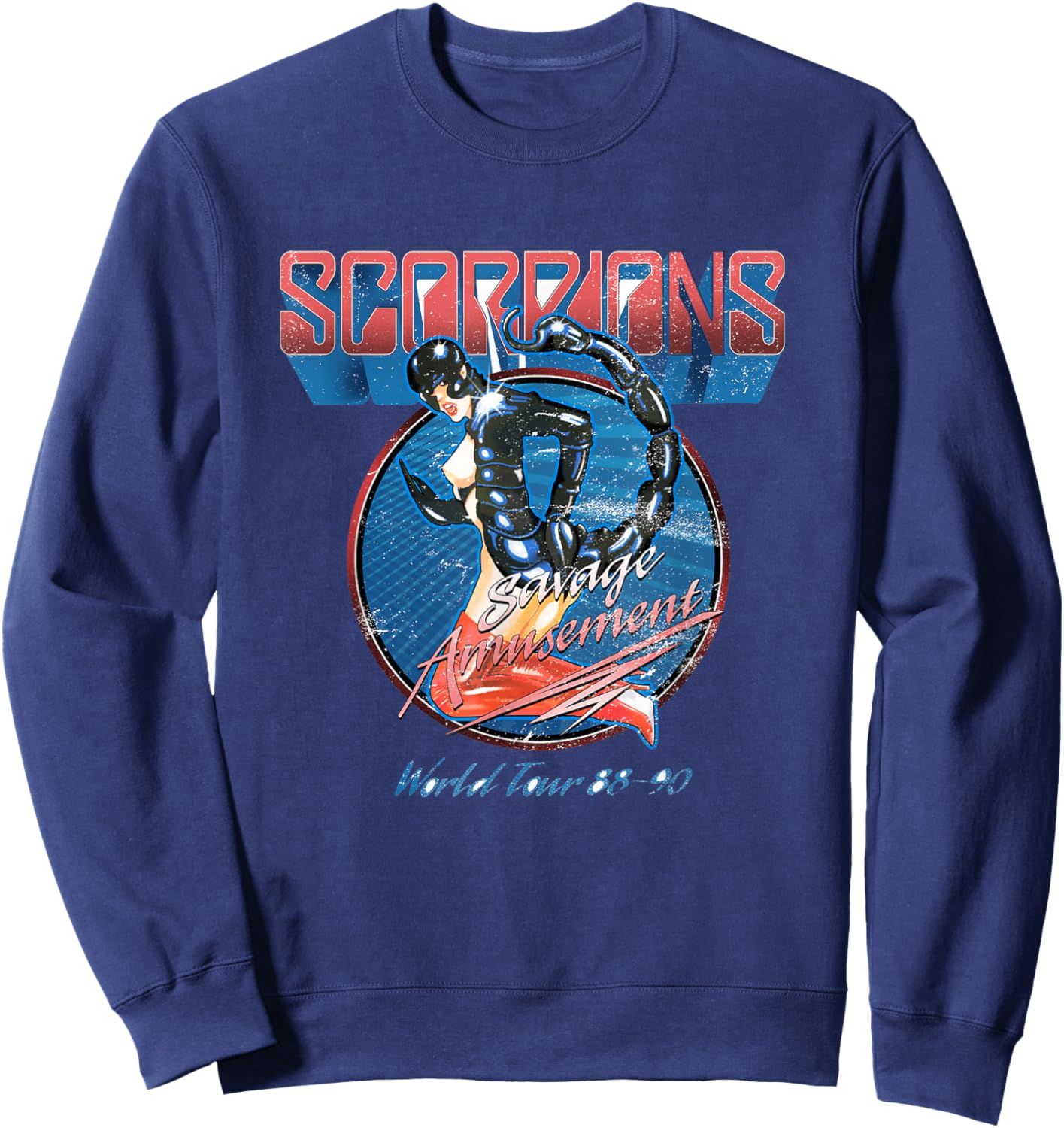 Official Scorpions Savage Amusement World Tour Sweatshirt - Sweatshirt | Navy