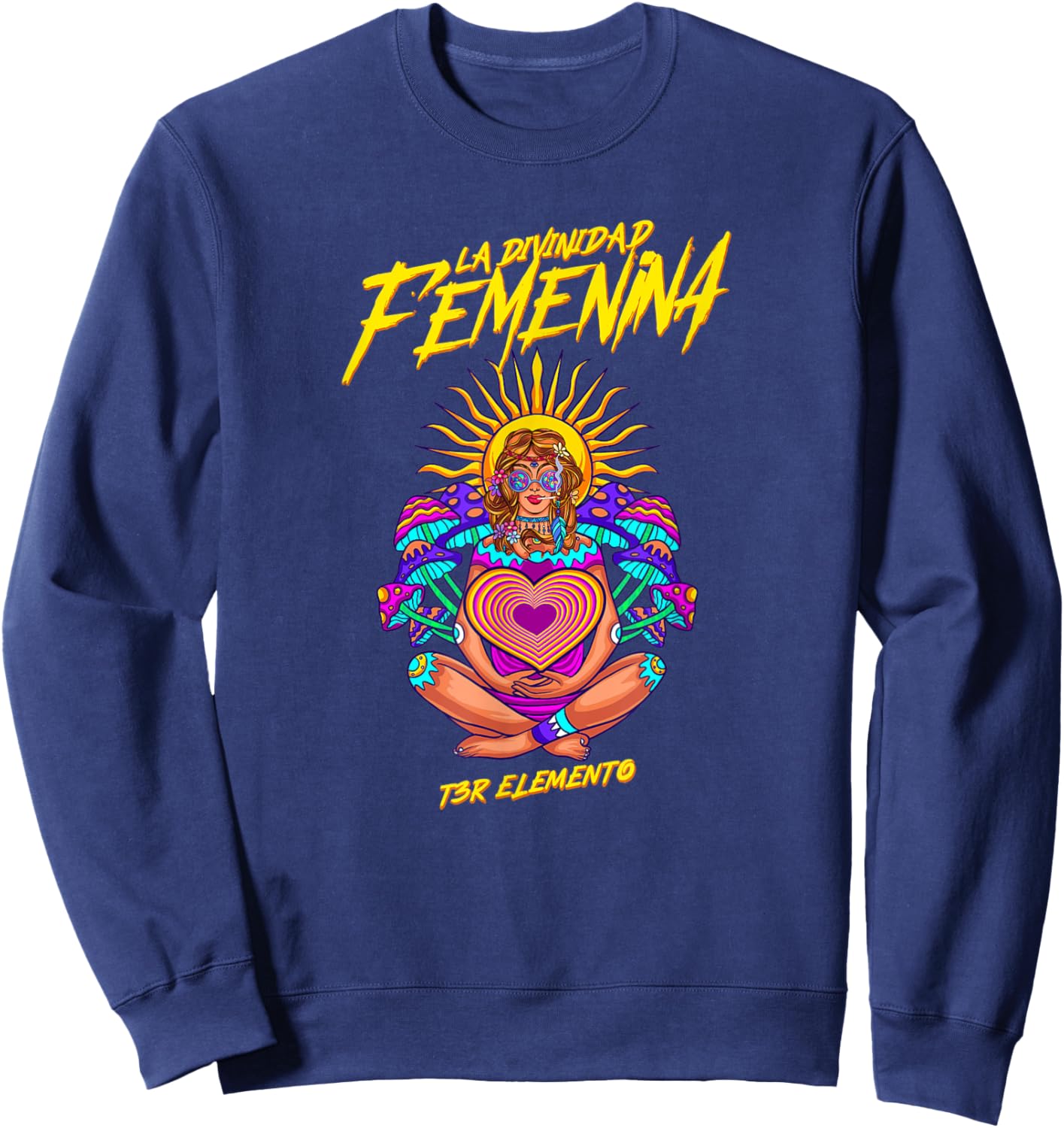 T3R La Divinidad Femenina Sweatshirt - Sweatshirt | Navy