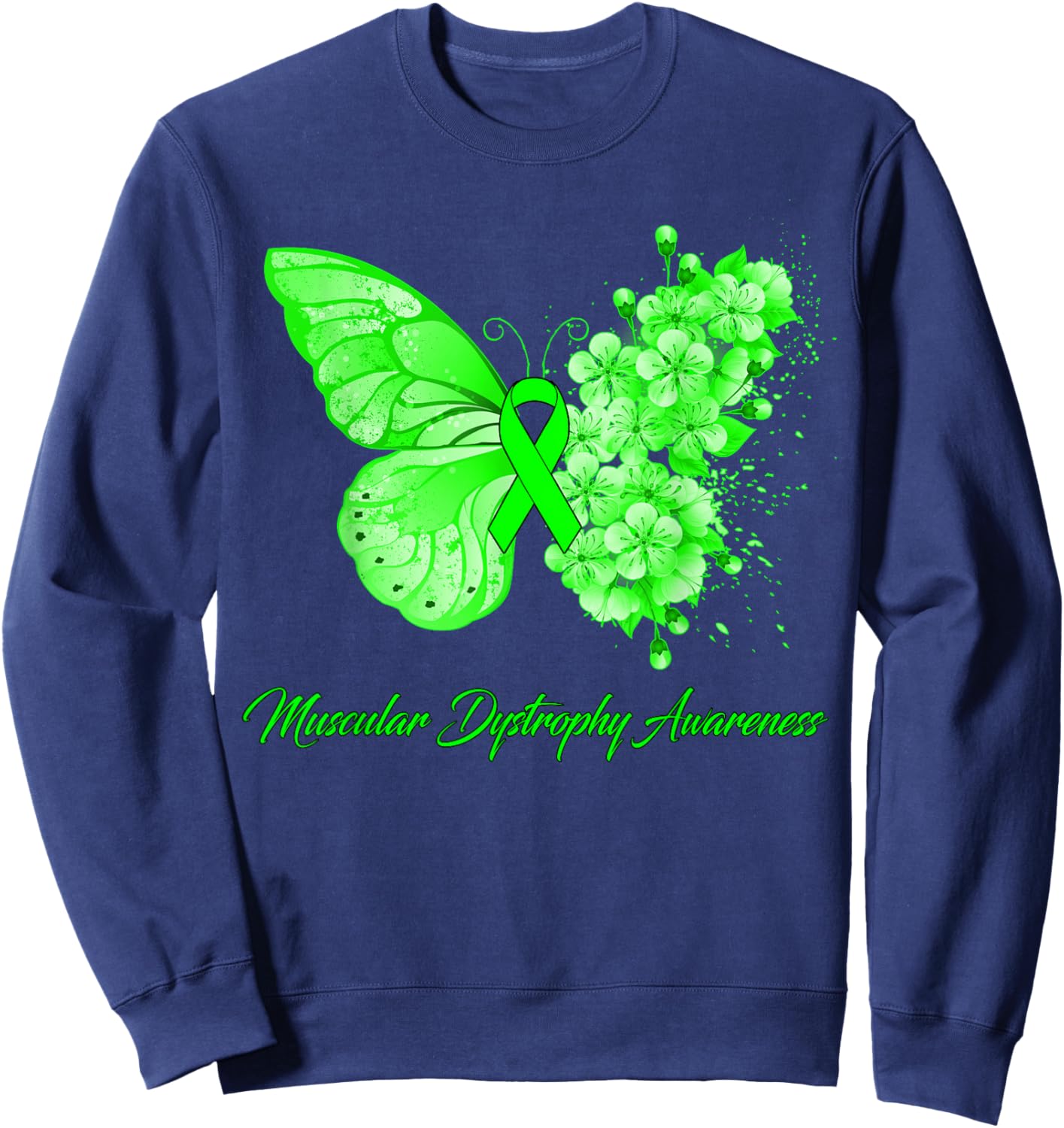 Butterfly Muscular Dystrophy Awareness Sweatshirt - Sweatshirt | Navy