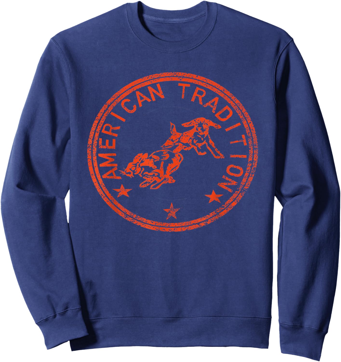 Rabbit Hunter - Beagle - Chasing Tail - American Tradition Sweatshirt - Sweatshirt | Navy