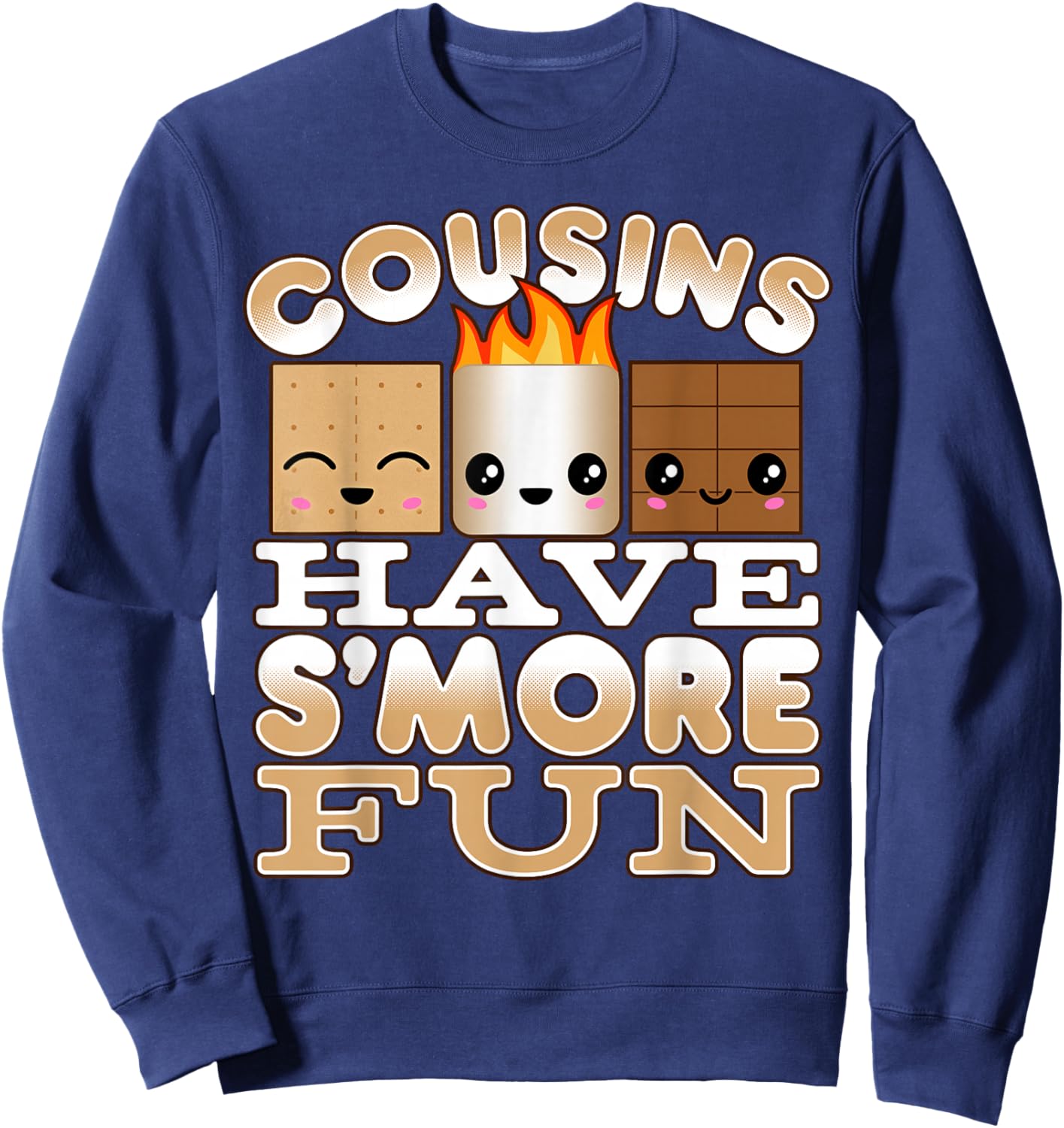 Family Camping Shirts for Kids Cousins Have S'More Fun Sweatshirt - Sweatshirt | Navy