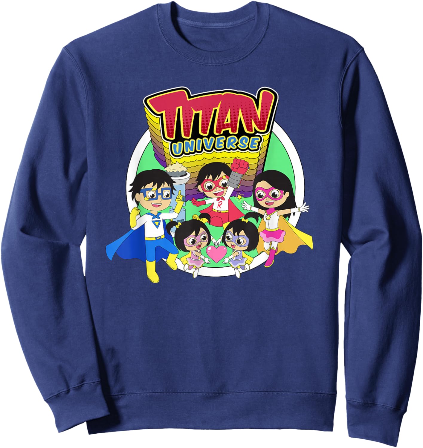 Ryan's World Titan Universe Ryan and Family Sweatshirt - Sweatshirt | Navy